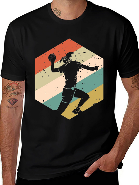 Handball Player Retro Graphic Tee