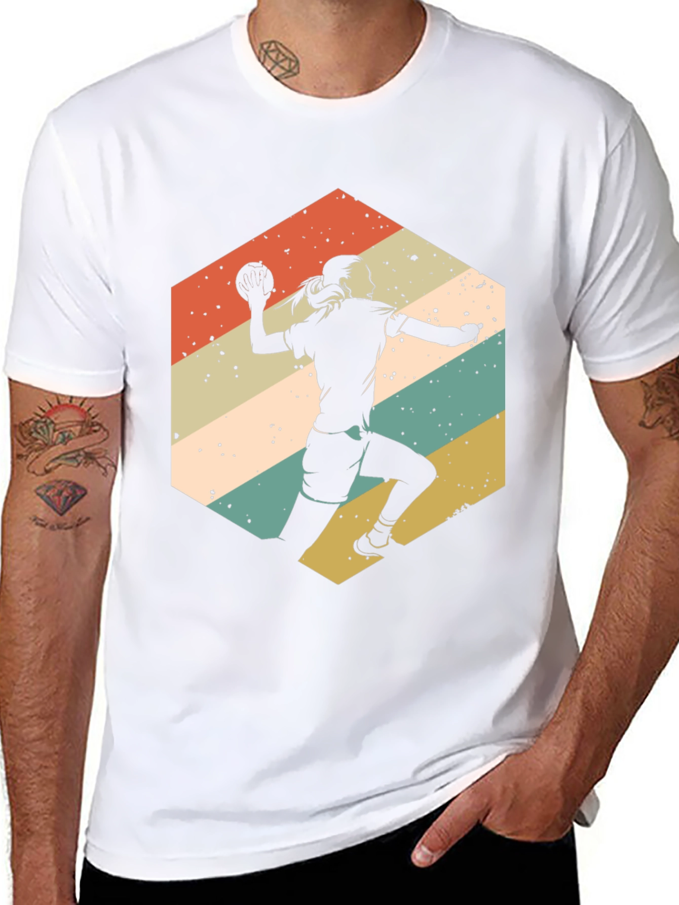 Handball Player Retro Graphic Tee