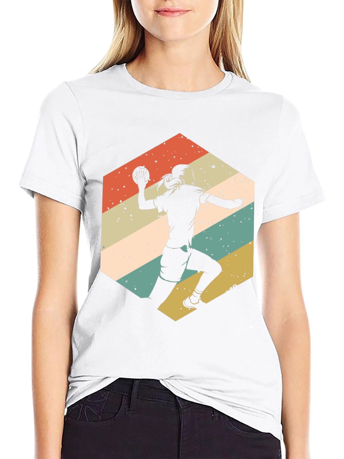Handball Player Retro Graphic Tee