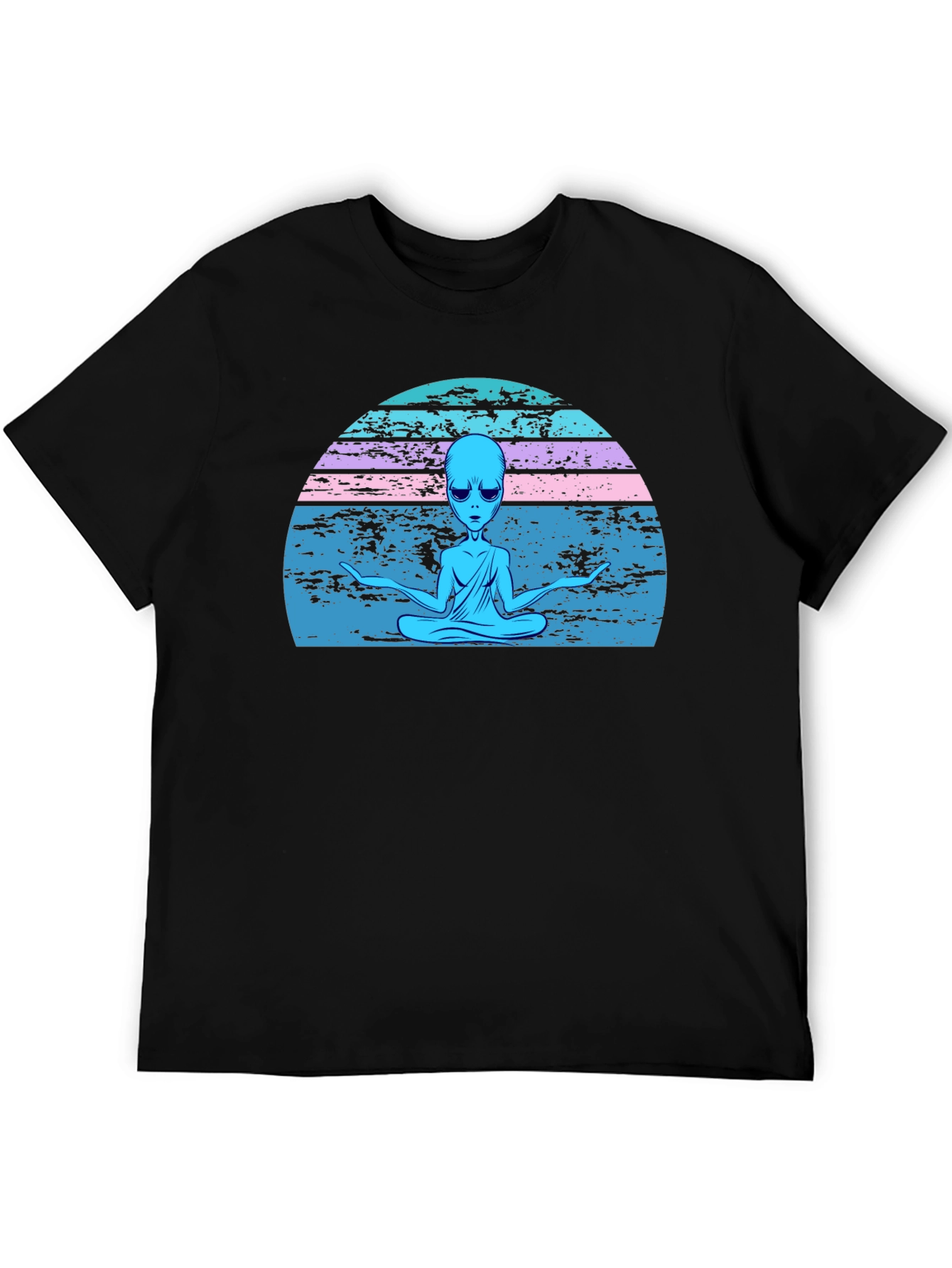 Meditating Alien Retro T-Shirt