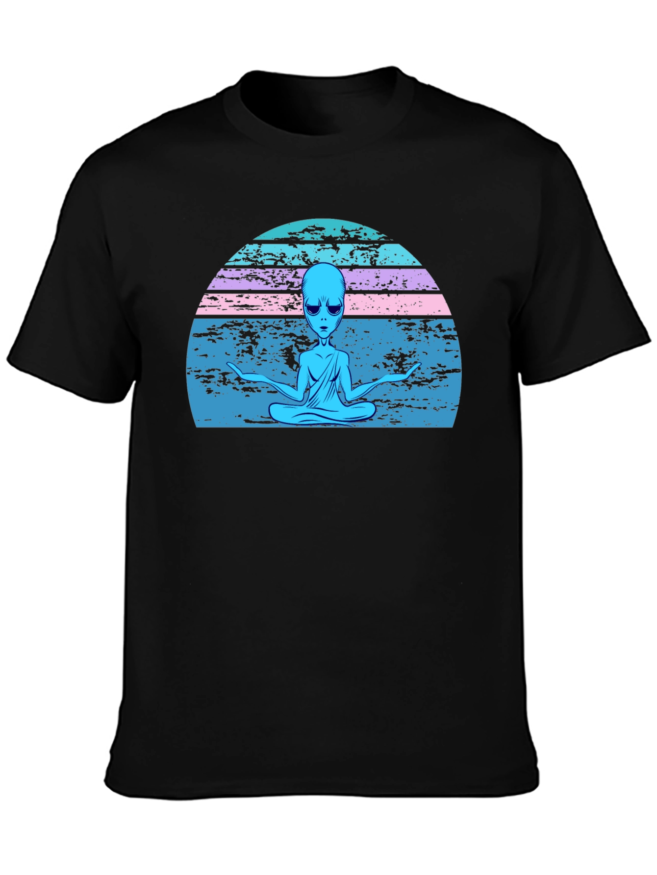 Meditating Alien Retro T-Shirt