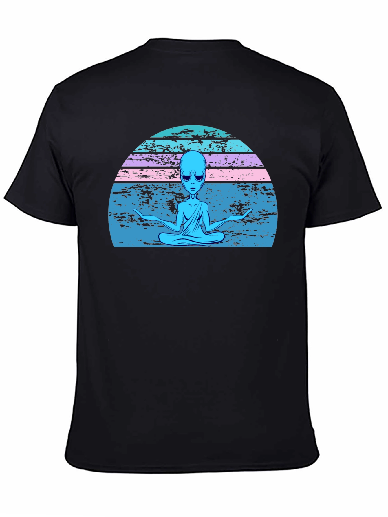 Meditating Alien Retro T-Shirt
