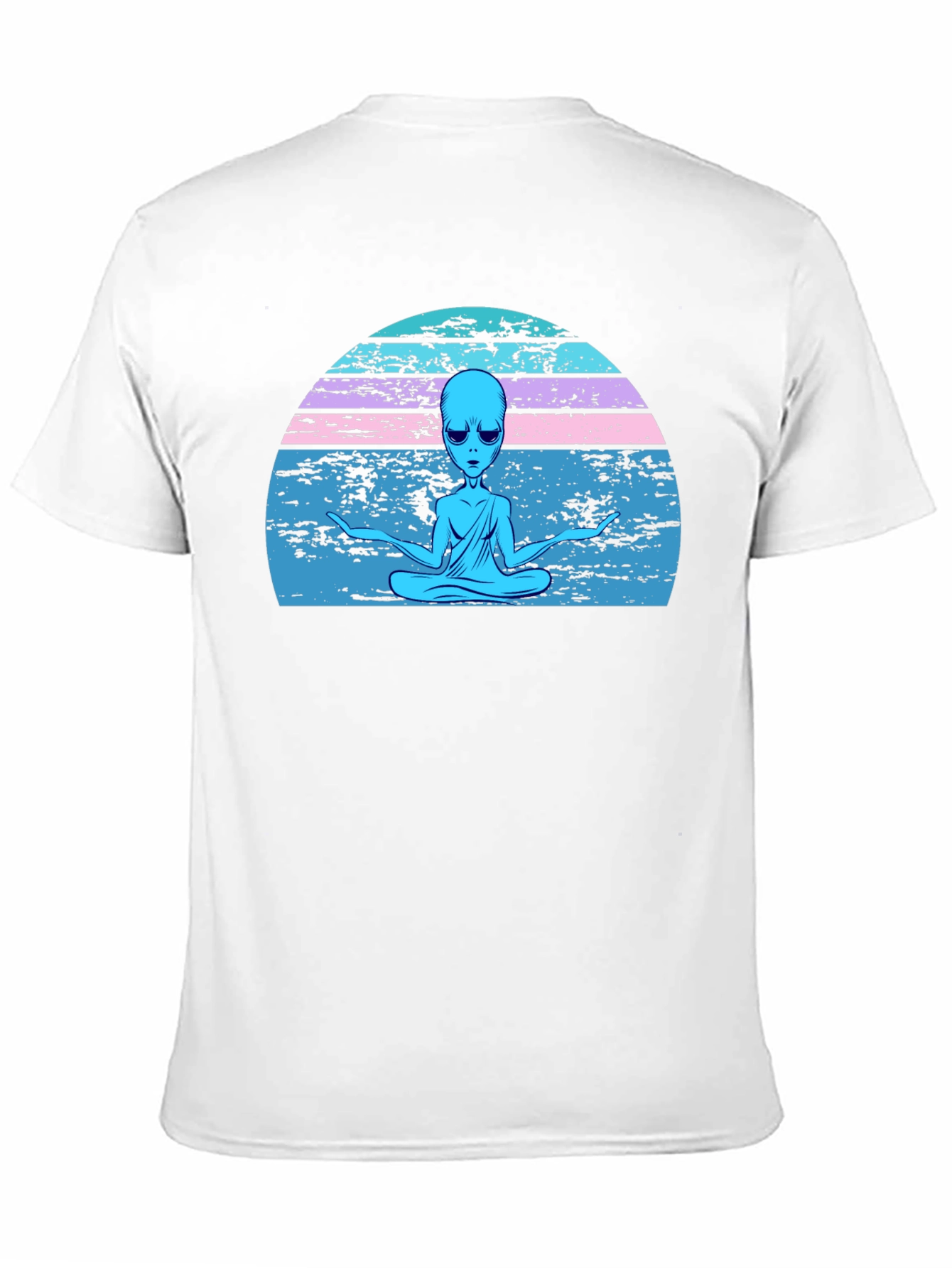 Meditating Alien Retro T-Shirt