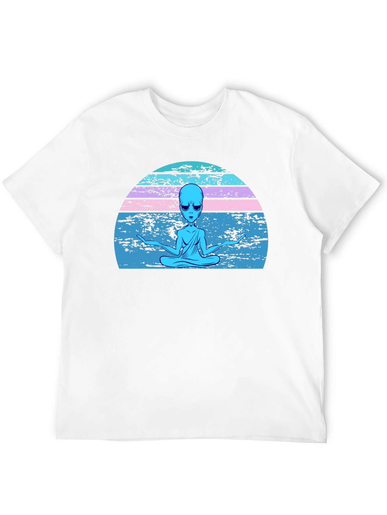Meditating Alien Retro T-Shirt