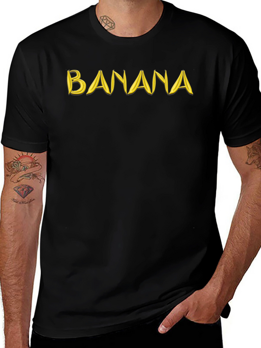 Banana Fruit Graphic T-Shirt - Black Cotton Tee