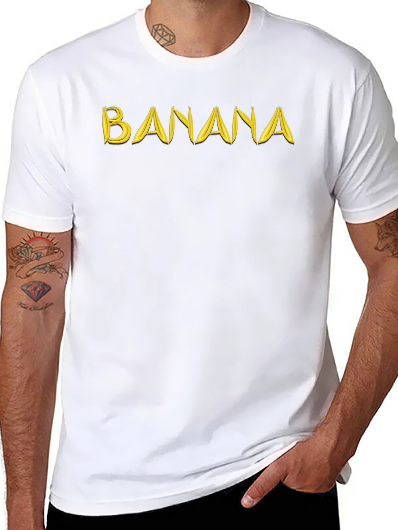 Banana Fruit Graphic T-Shirt - Black Cotton Tee