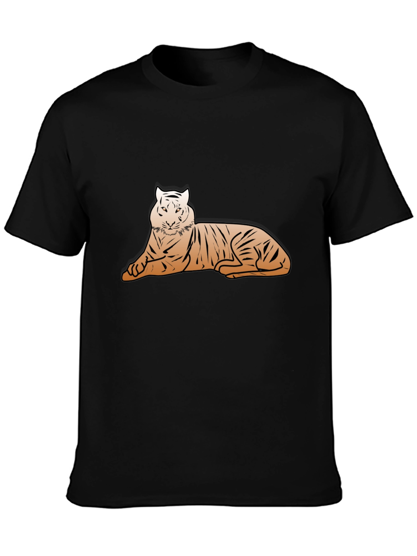 Tiger Graphic Tee - Black Cotton Casual Shirt
