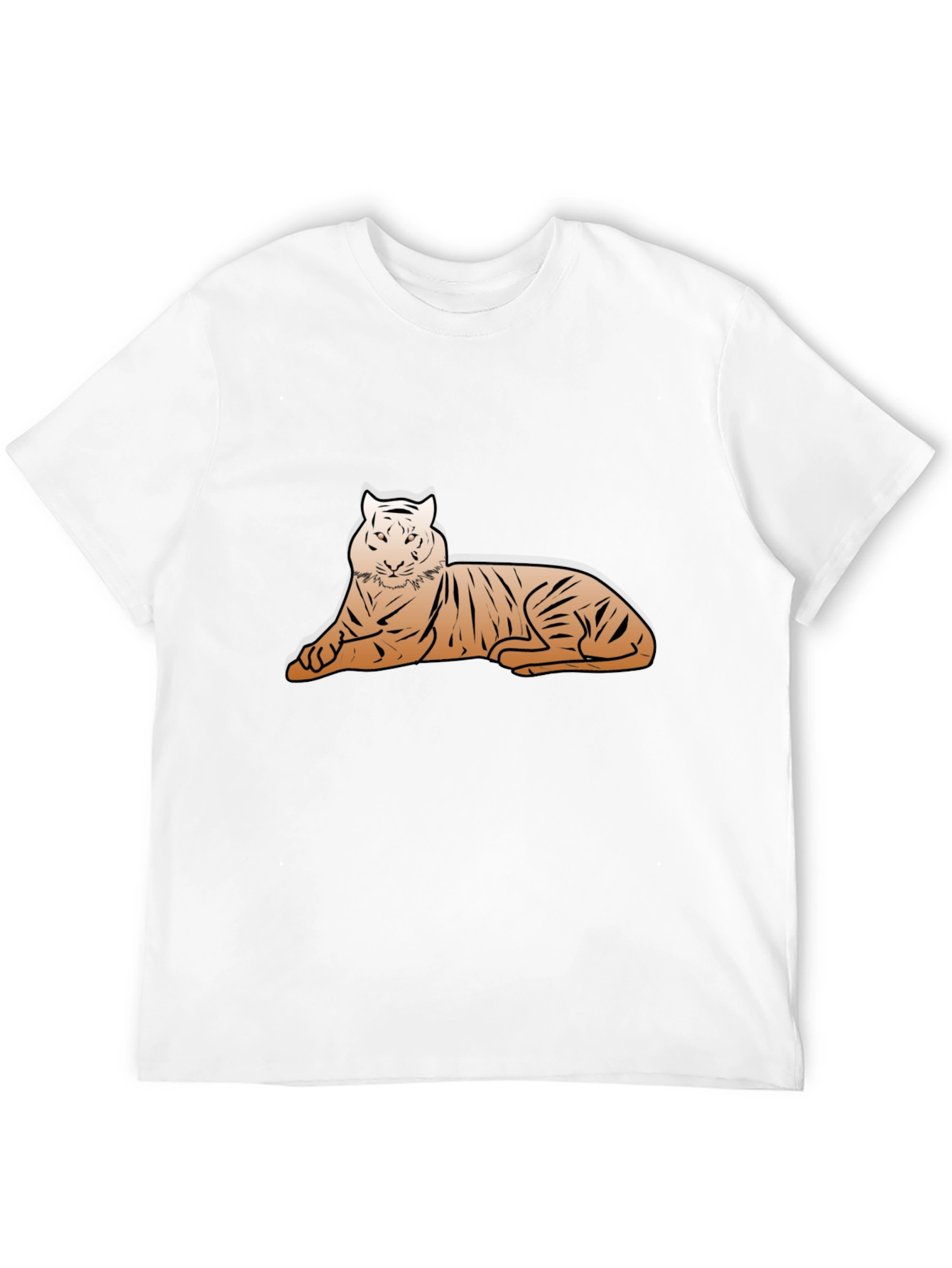 Tiger Graphic Tee - Black Cotton Casual Shirt