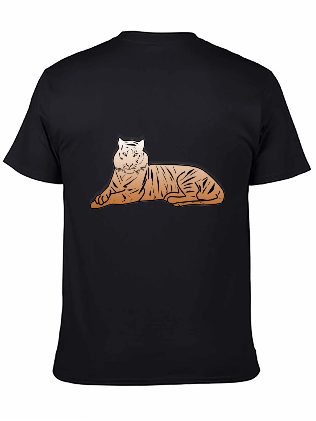 Tiger Graphic Tee - Black Cotton Casual Shirt