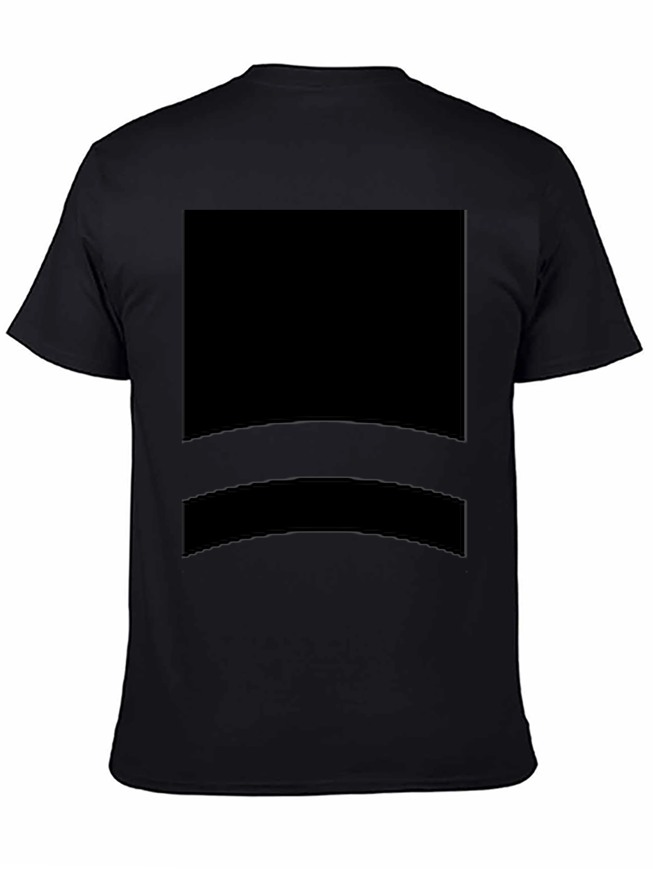 Mens Solid Black Casual Short Sleeve T-Shirt