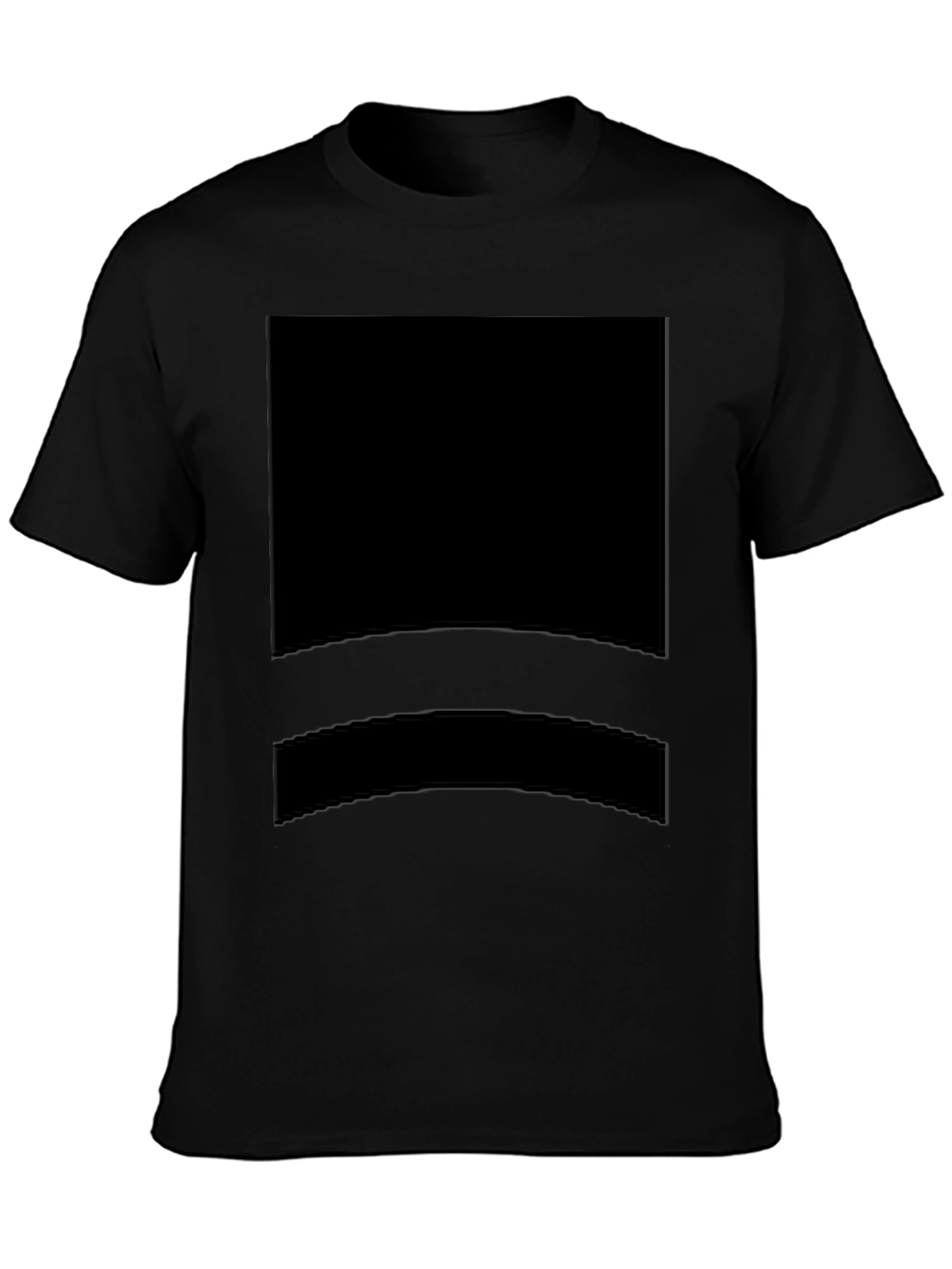 Mens Solid Black Casual Short Sleeve T-Shirt