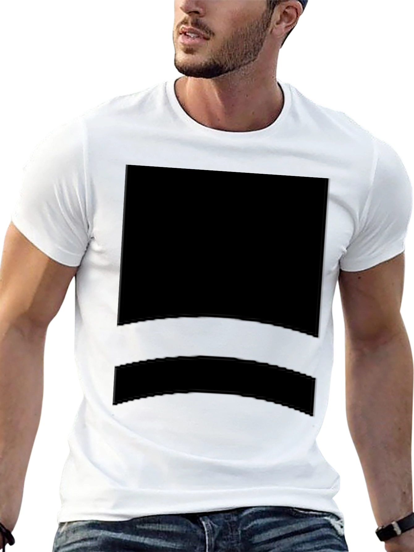 Mens Solid Black Casual Short Sleeve T-Shirt