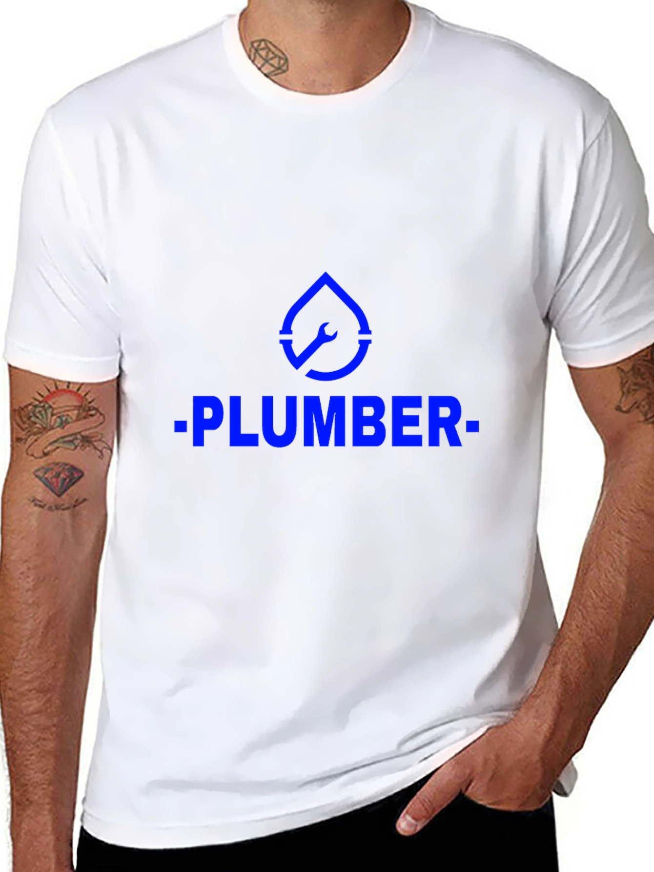 Plumber Graphic Tee - Black Cotton T-Shirt