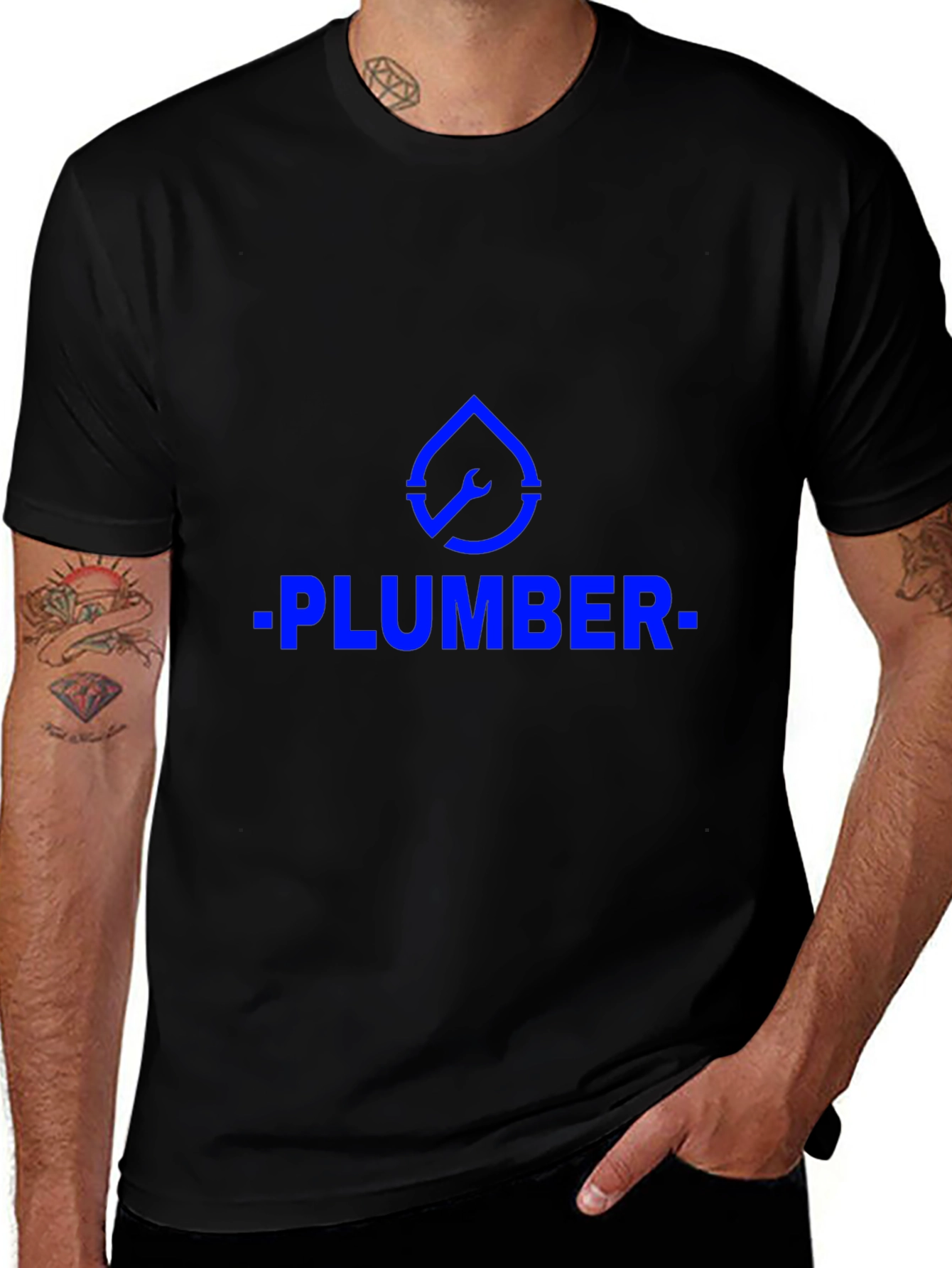 Plumber Graphic Tee - Black Cotton T-Shirt