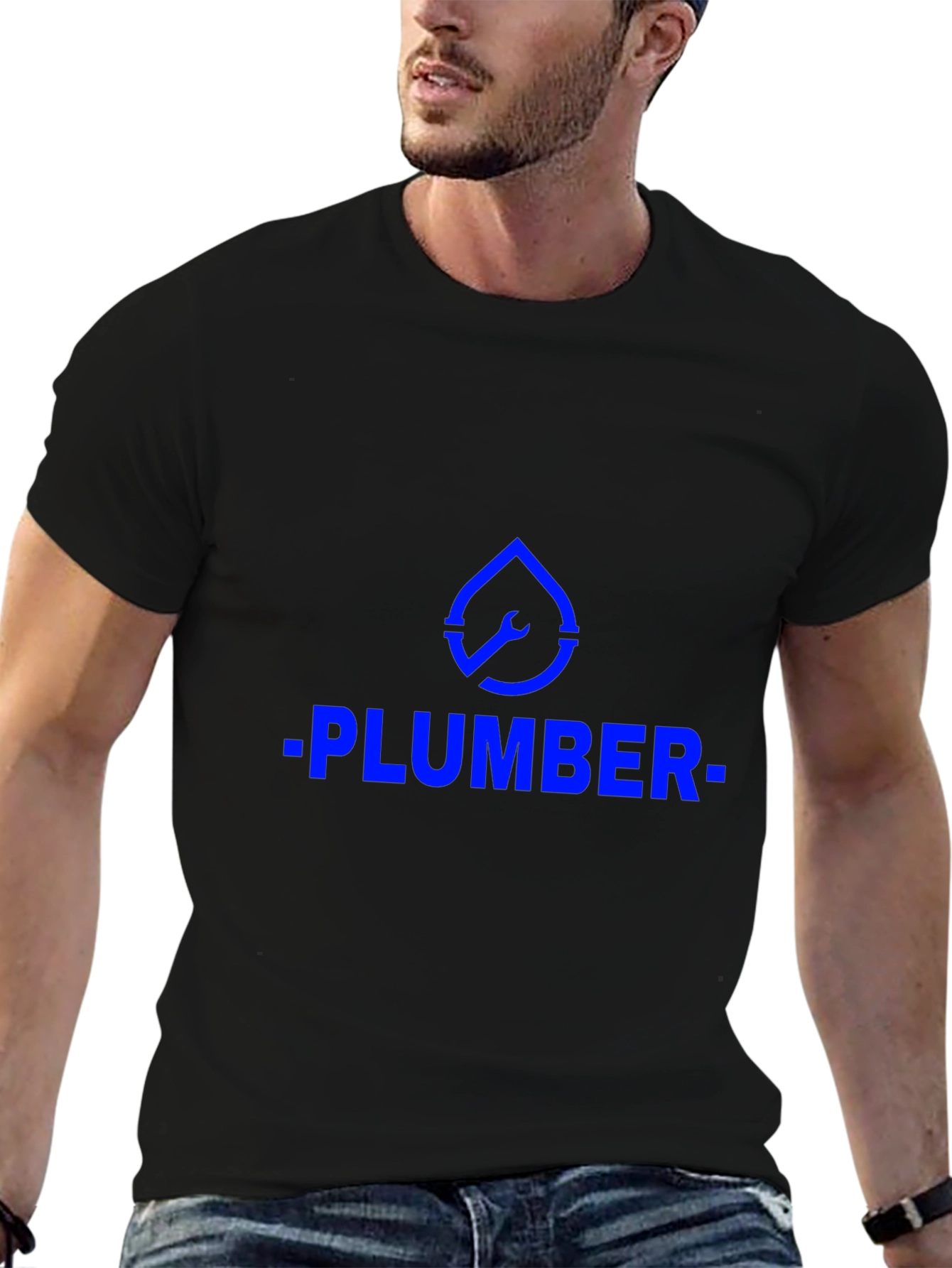 Plumber Graphic Tee - Black Cotton T-Shirt