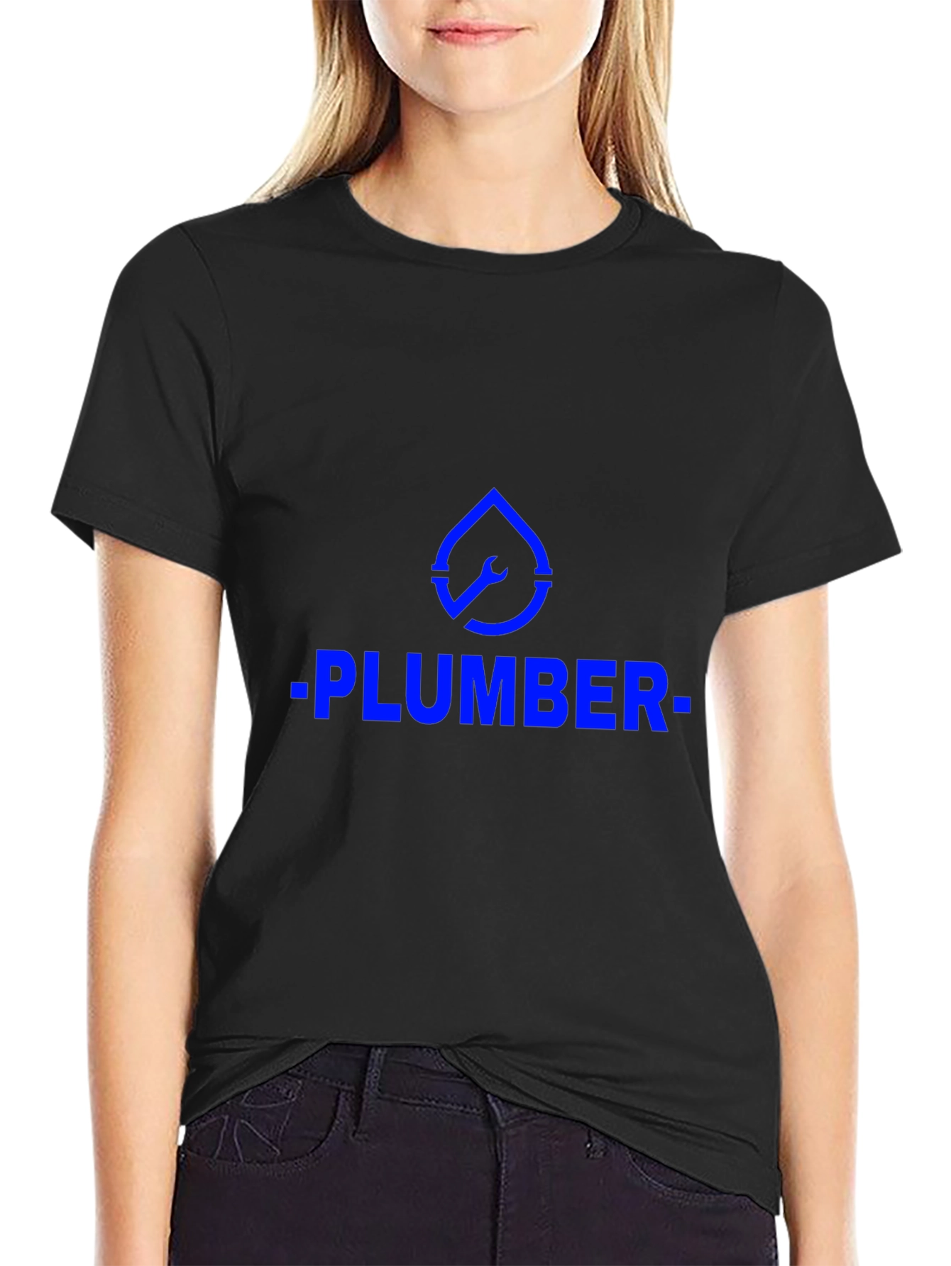 Plumber Graphic Tee - Black Cotton T-Shirt