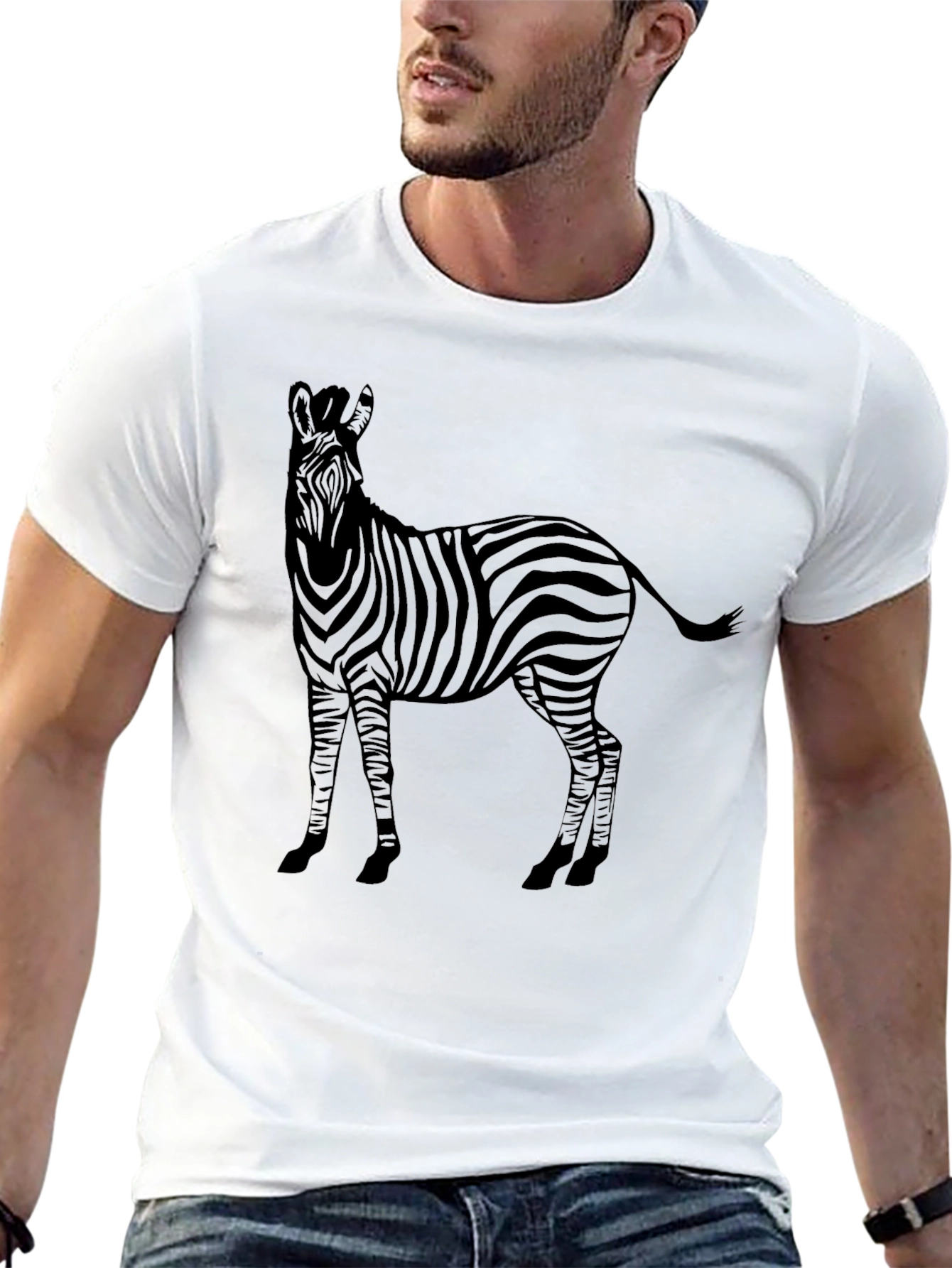 Zebra Print Black T-Shirt - Stylish Animal Tee