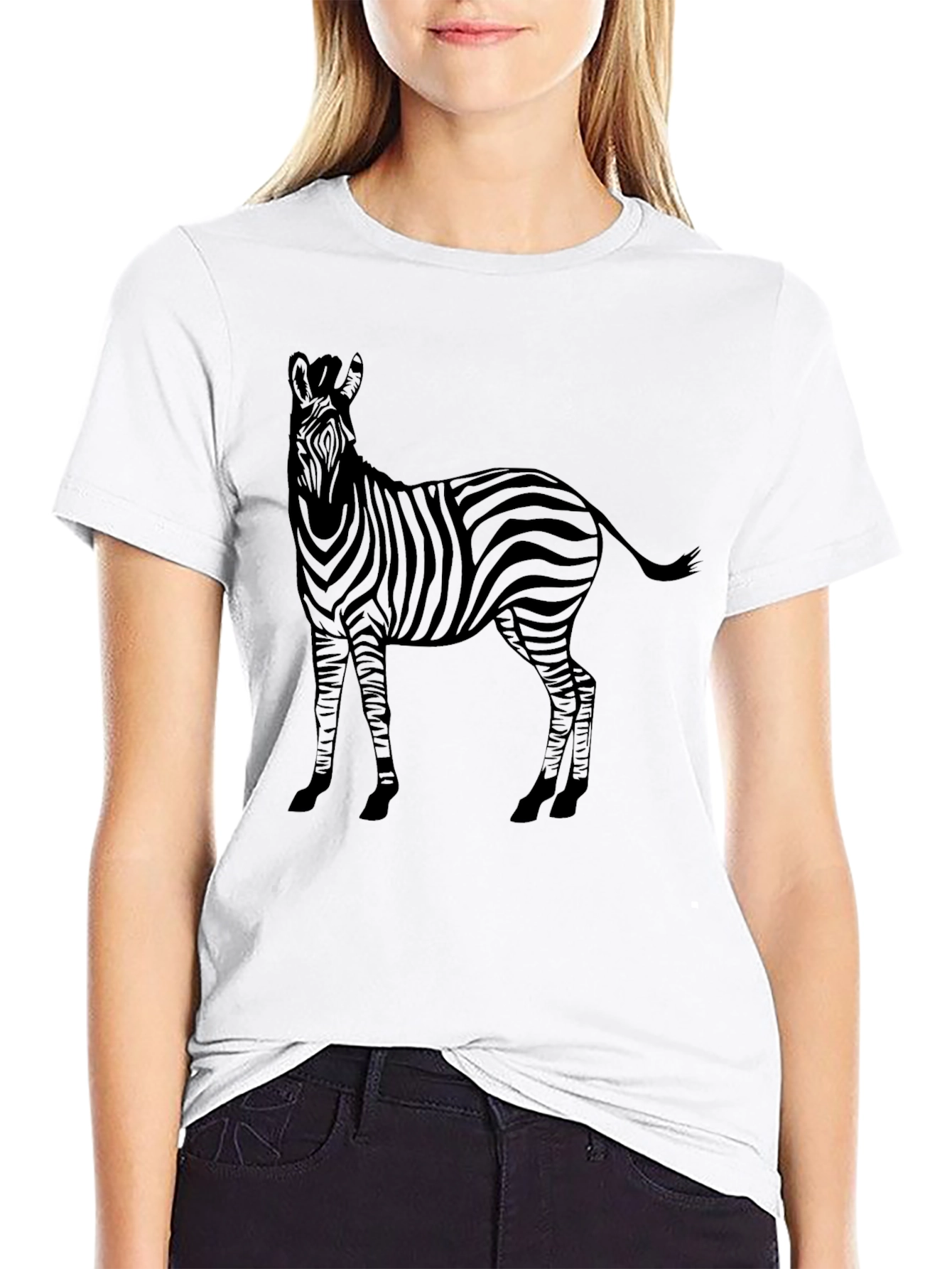 Zebra Print Black T-Shirt - Stylish Animal Tee