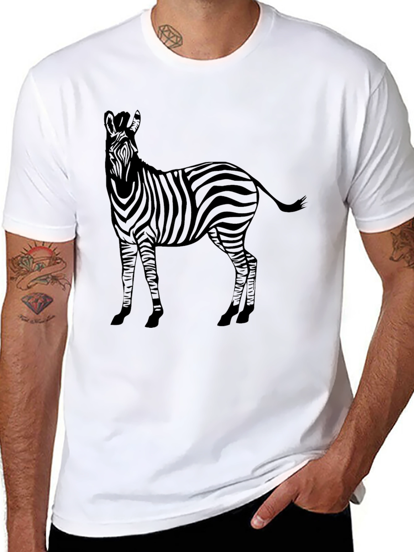 Zebra Print Black T-Shirt - Stylish Animal Tee