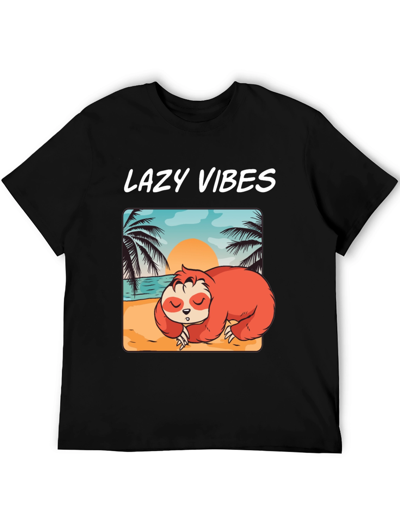 Lazy Vibes Sloth Beach T-Shirt