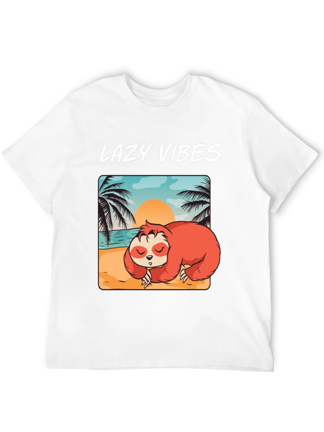 Lazy Vibes Sloth Beach T-Shirt