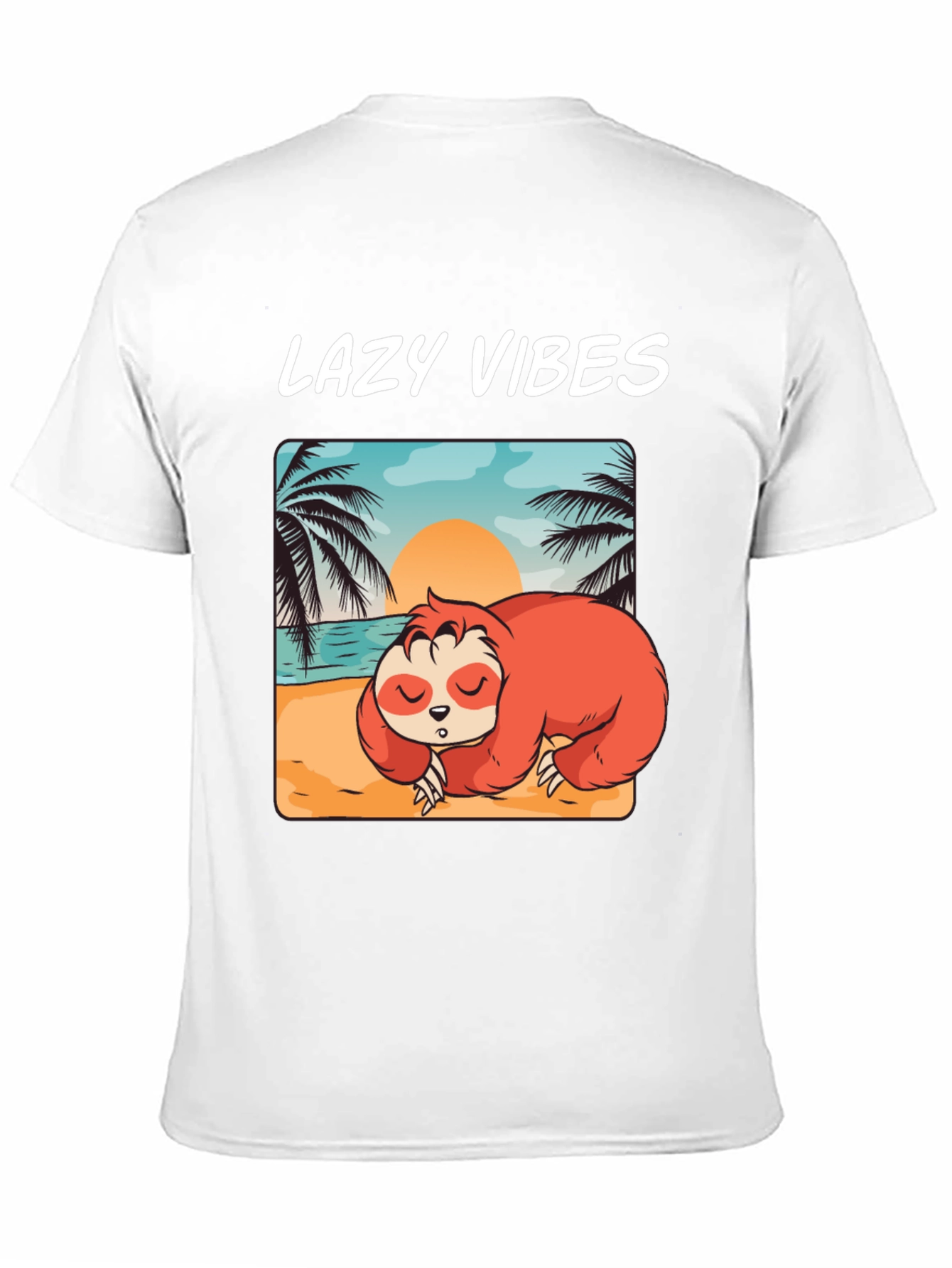 Lazy Vibes Sloth Beach T-Shirt