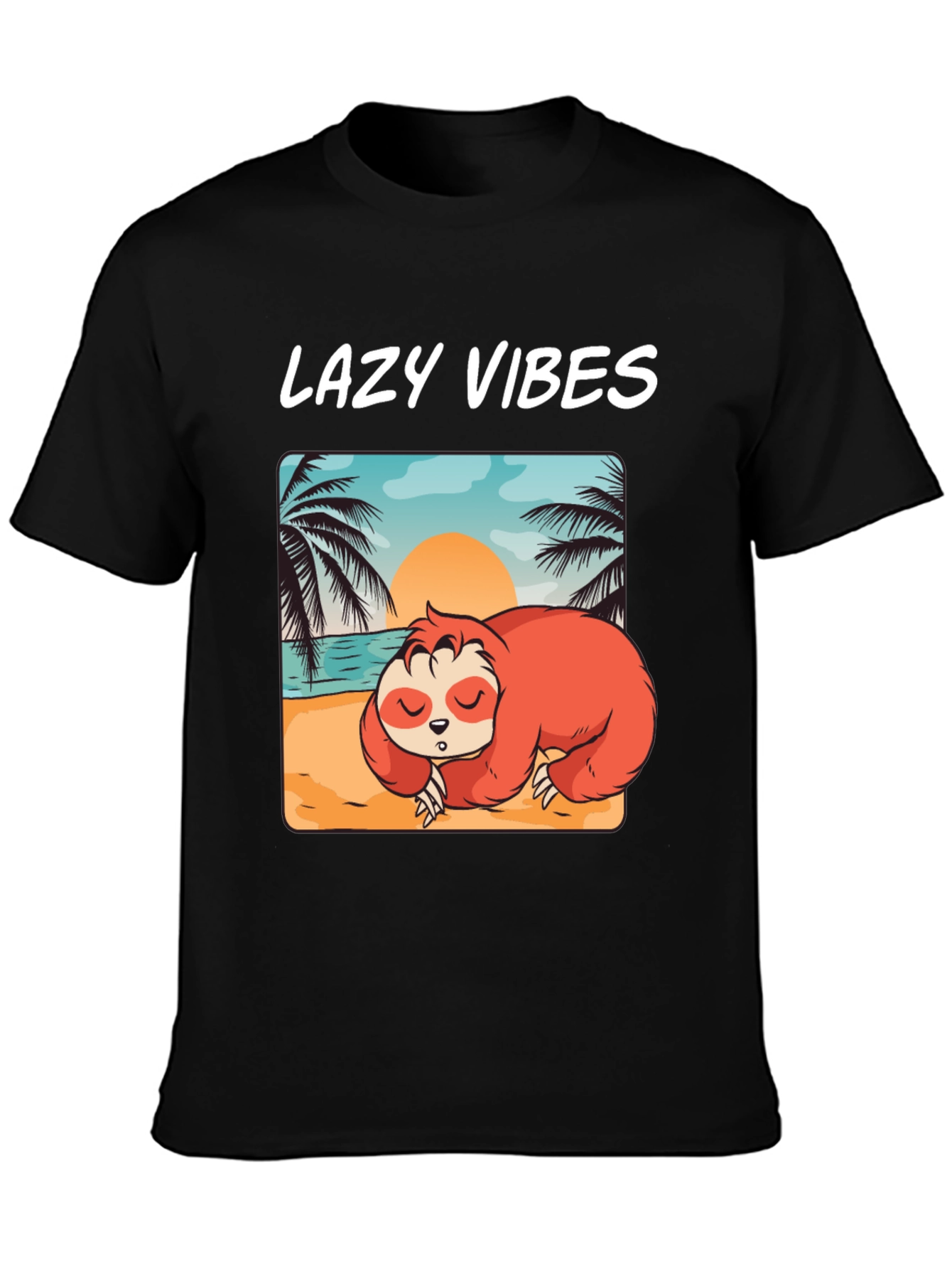 Lazy Vibes Sloth Beach T-Shirt