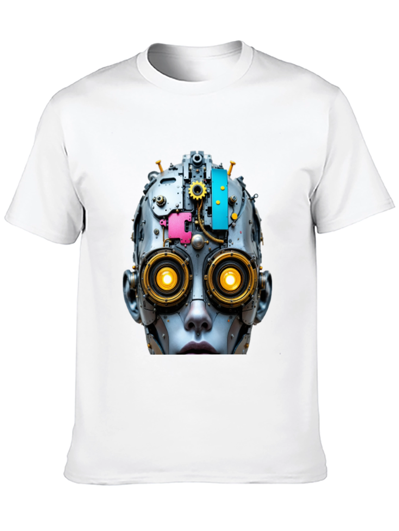 Steampunk Robot Head Graphic T-Shirt