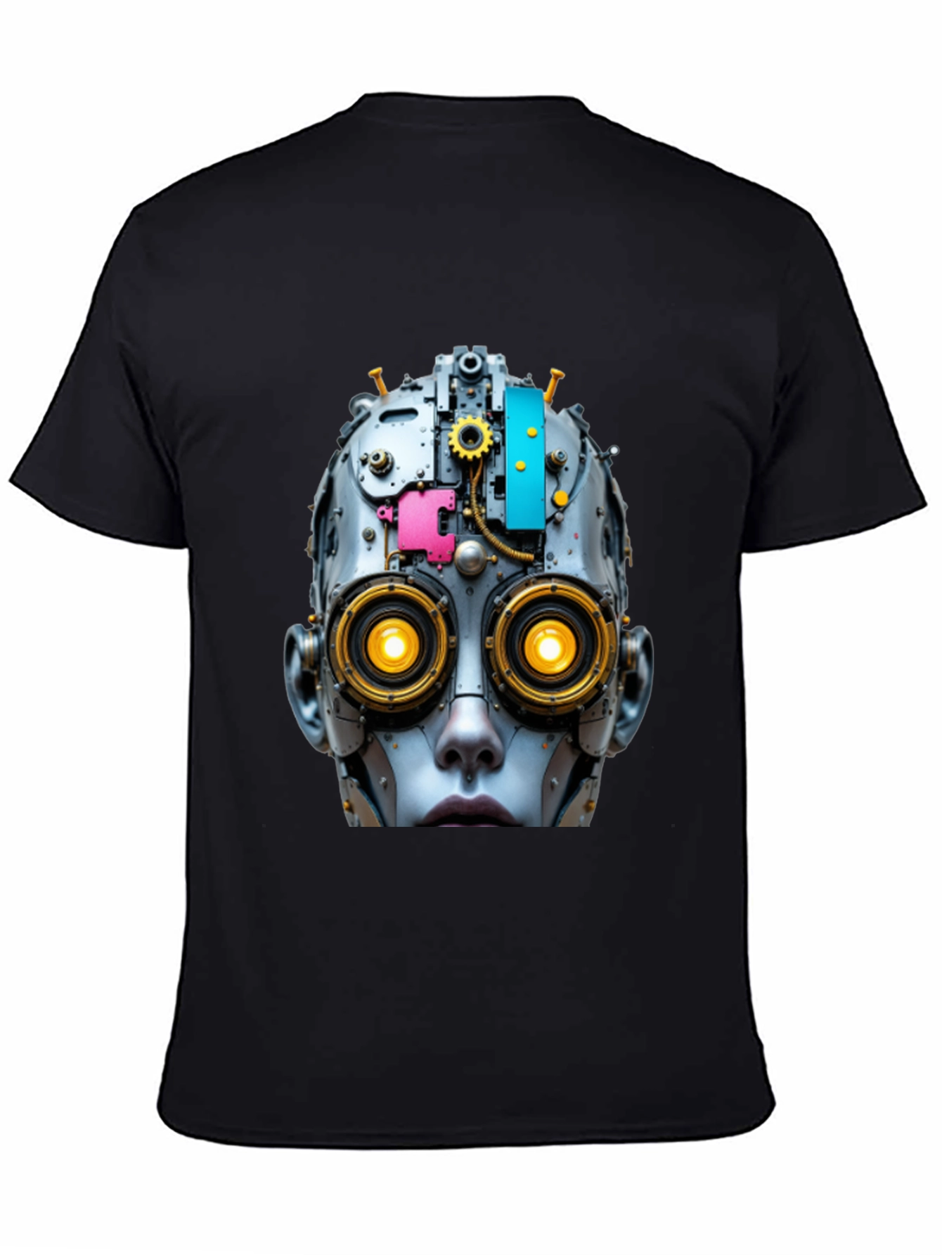 Steampunk Robot Head Graphic T-Shirt