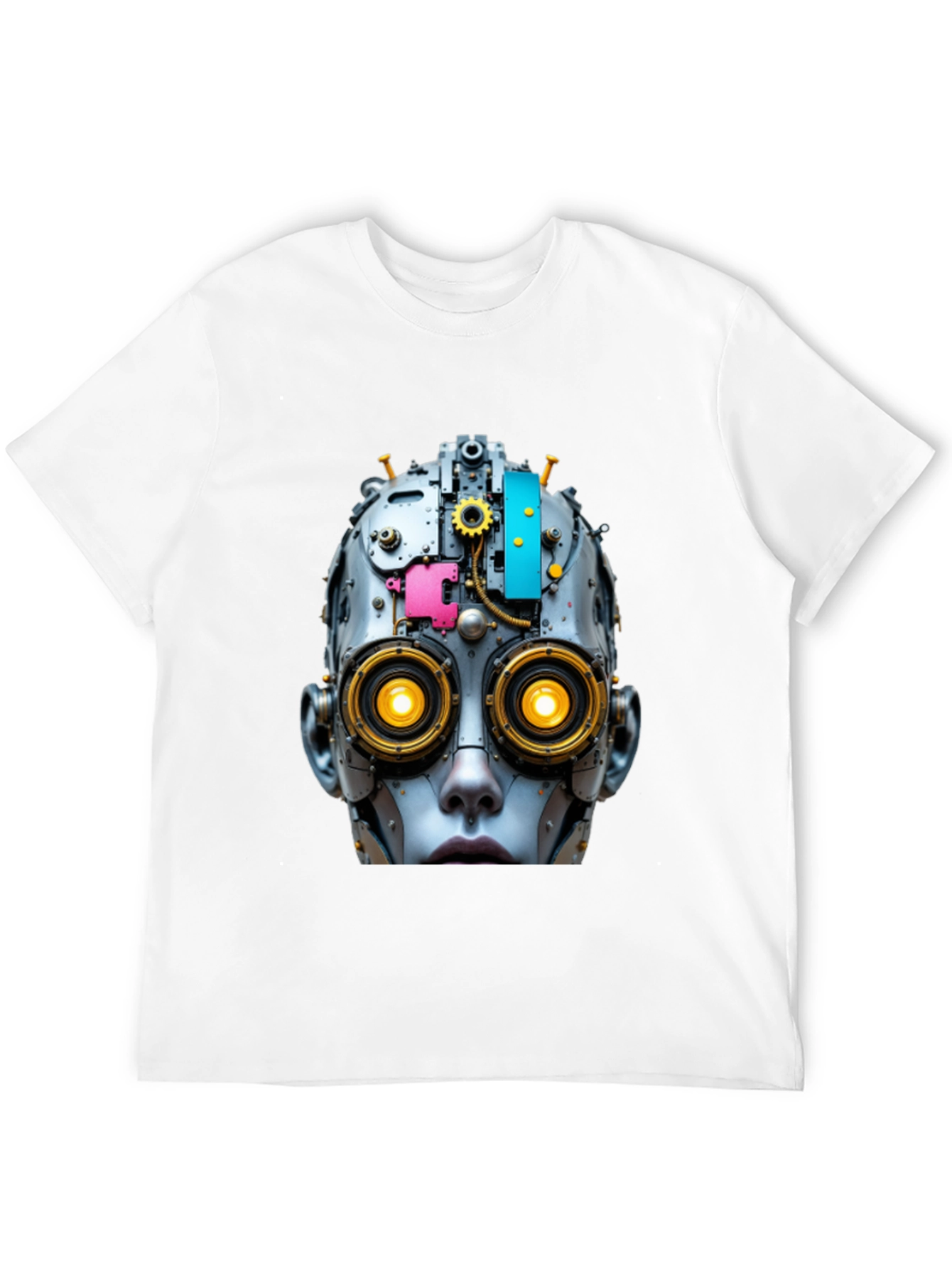 Steampunk Robot Head Graphic T-Shirt