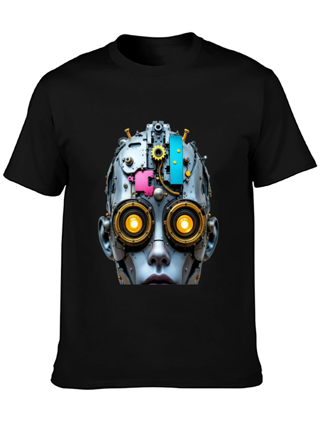 Steampunk Robot Head Graphic T-Shirt