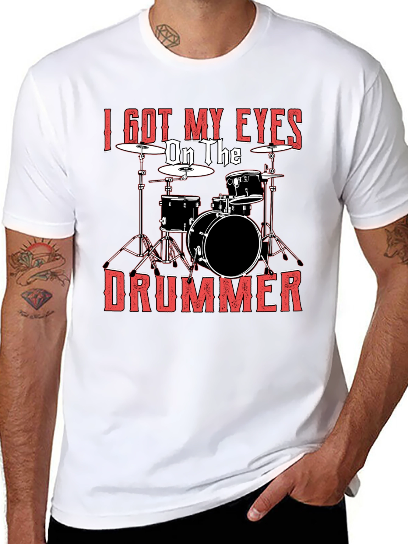 I Got My Eyes On The Drummer Black T-Shirt