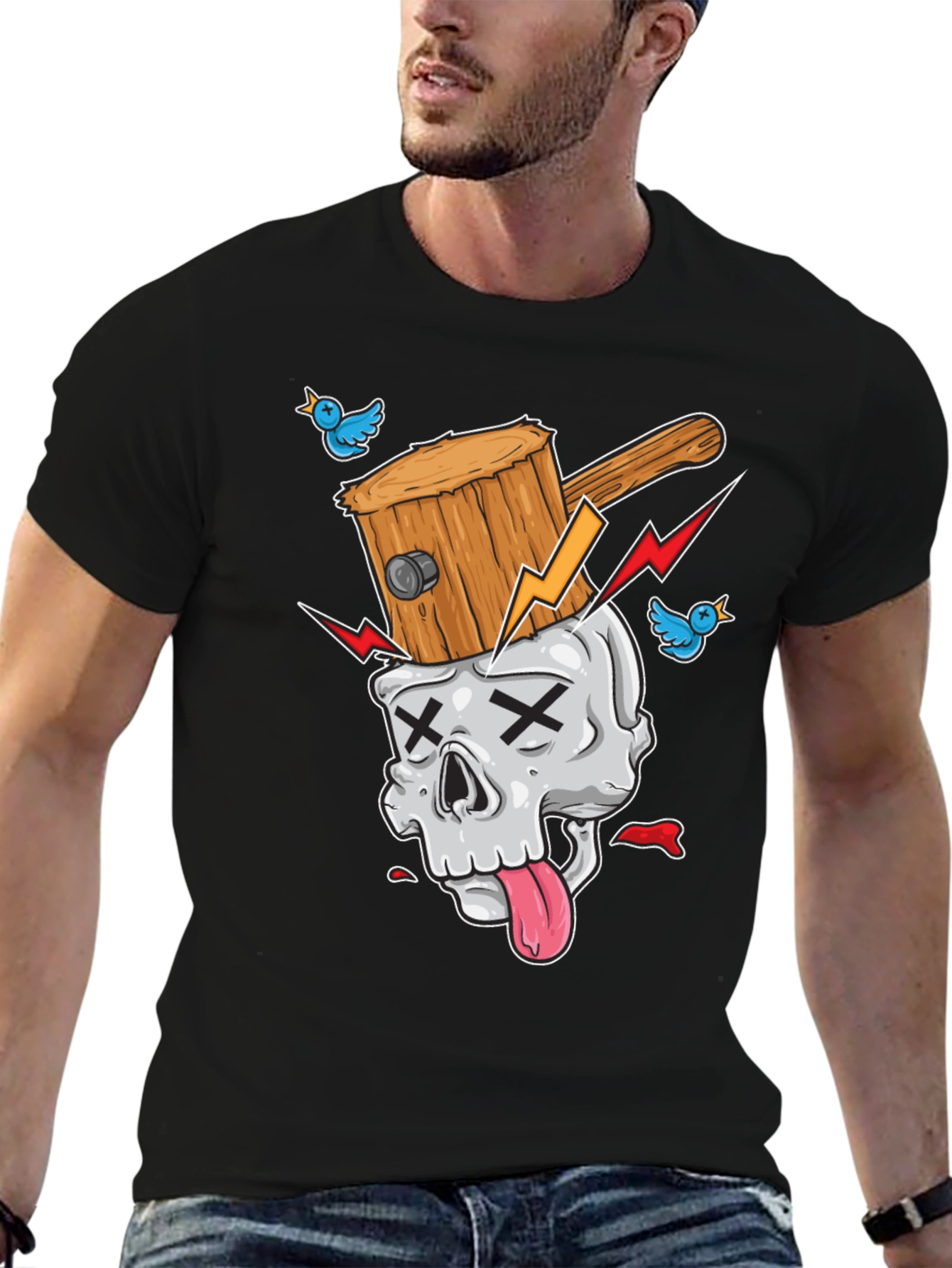 Skull Hammer T-Shirt - Unique Graphic Tee