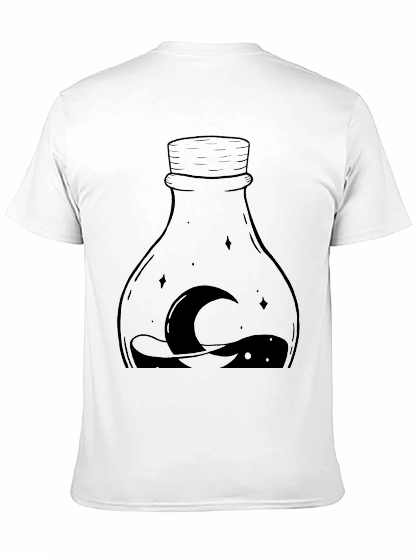 Mens Black Moon Bottle Graphic Tee