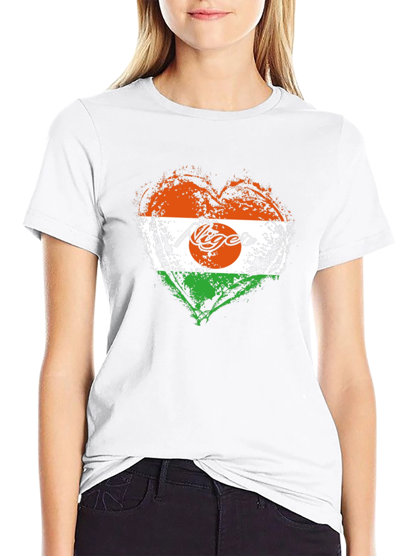 Niger Flag Heart T-Shirt - Stylish Graphic Tee