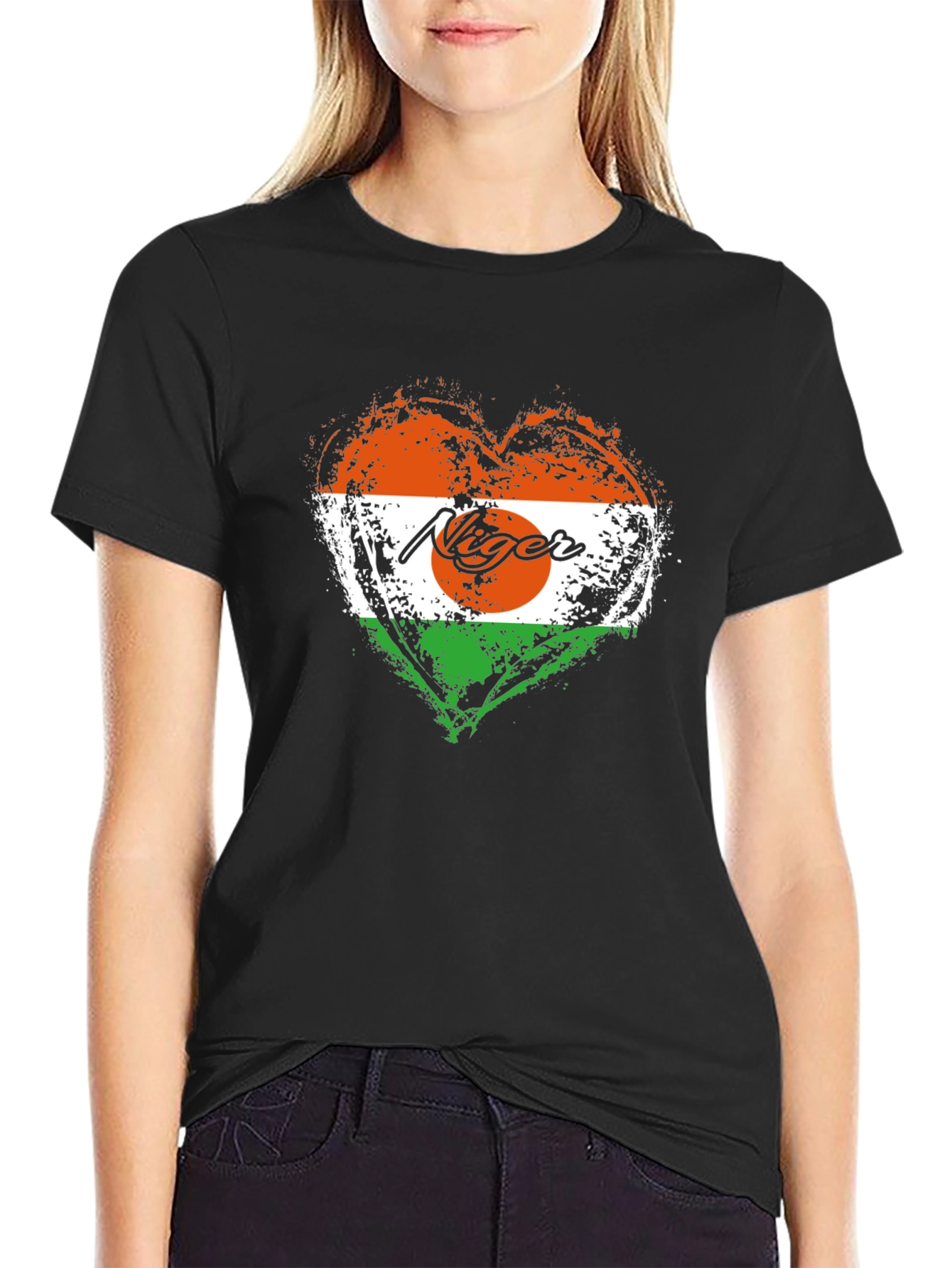 Niger Flag Heart T-Shirt - Stylish Graphic Tee