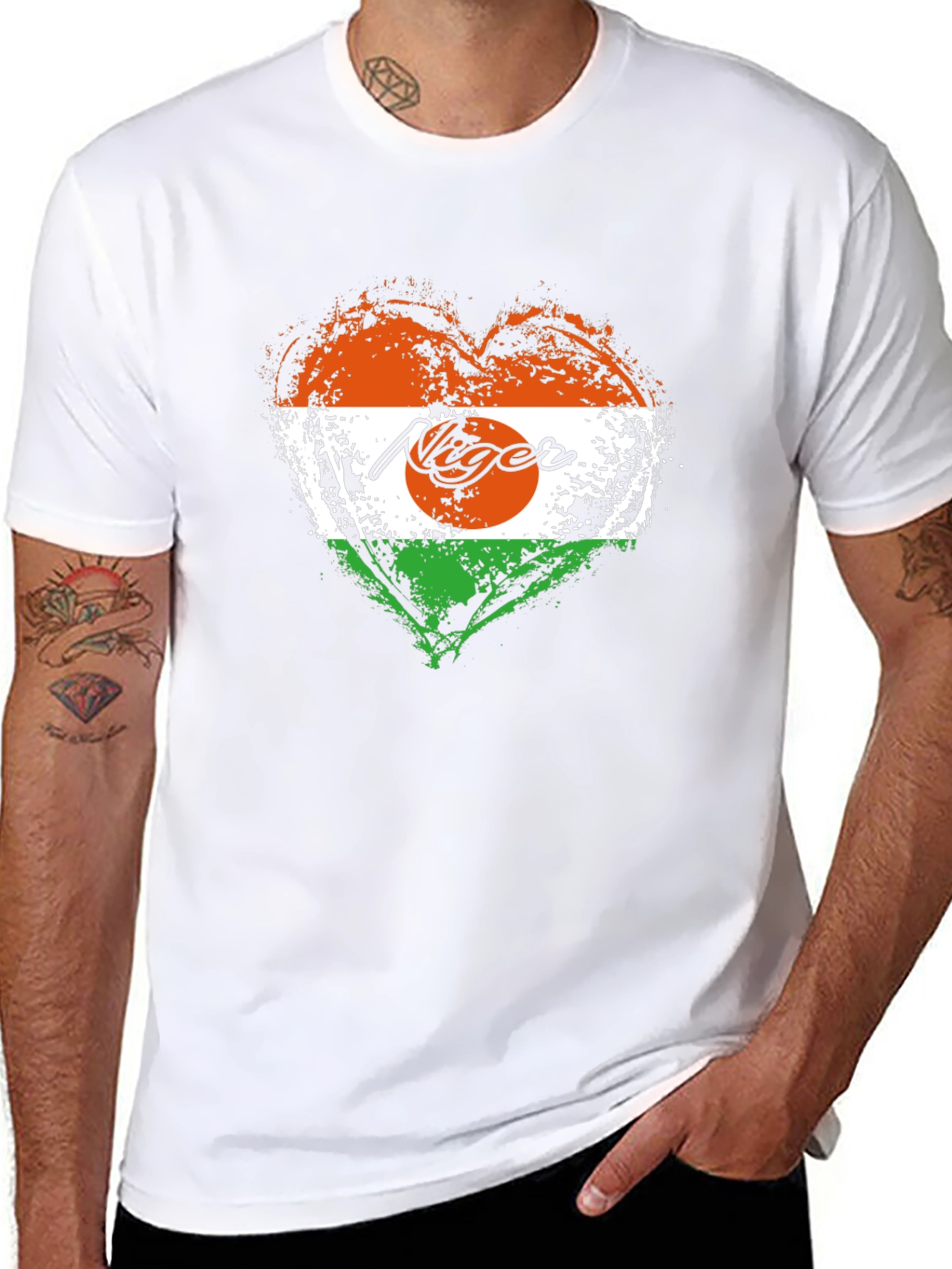 Niger Flag Heart T-Shirt - Stylish Graphic Tee