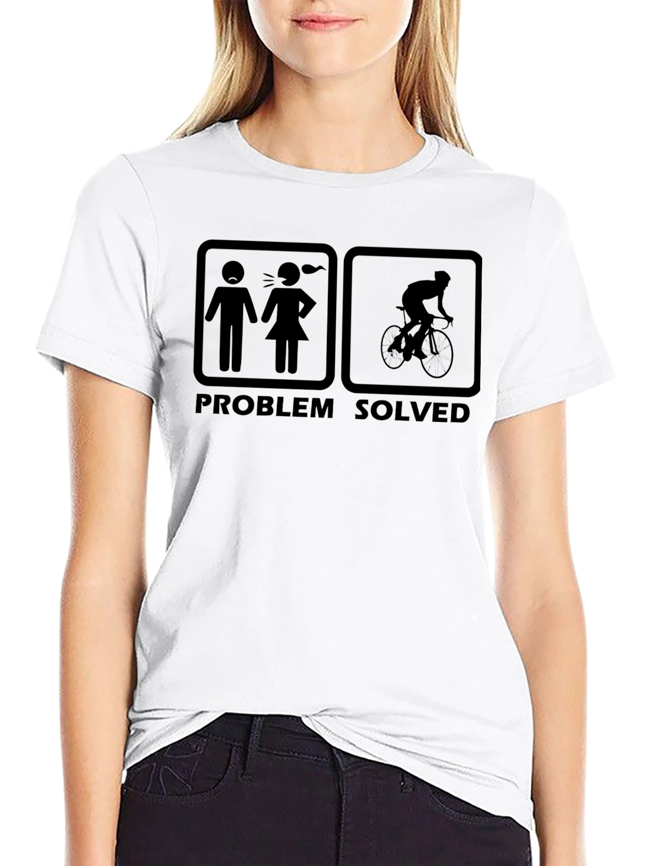 Problem Solved Cycling T-Shirt: Ride Away from Arguments!
