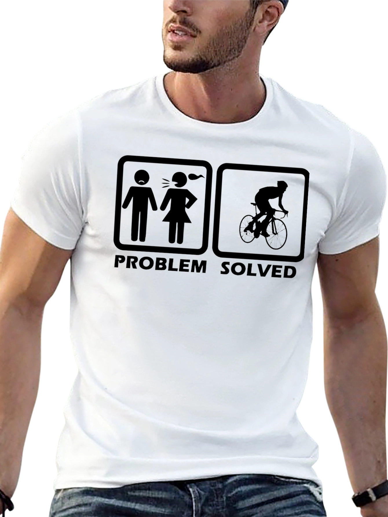Problem Solved Cycling T-Shirt: Ride Away from Arguments!