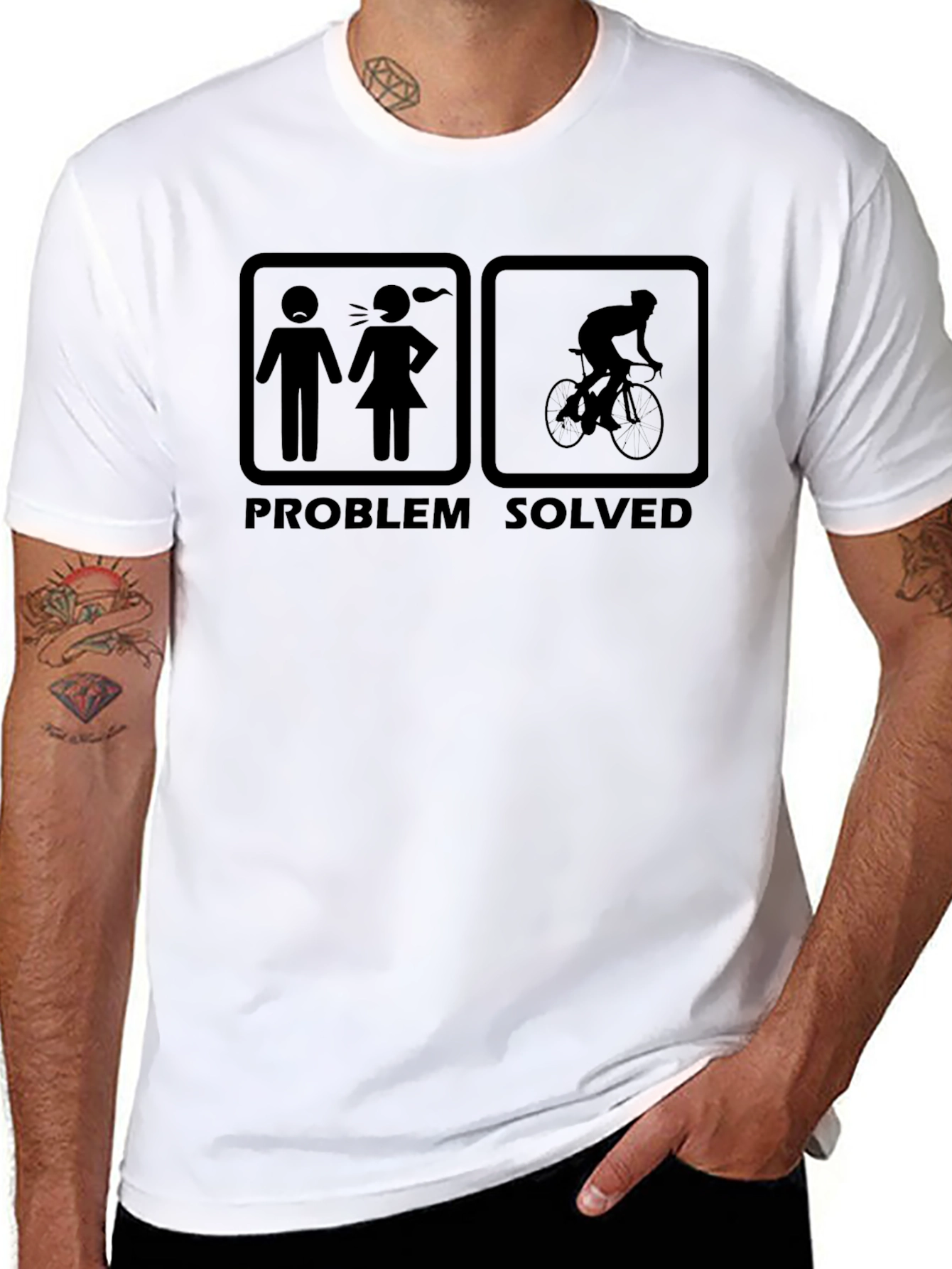 Problem Solved Cycling T-Shirt: Ride Away from Arguments!