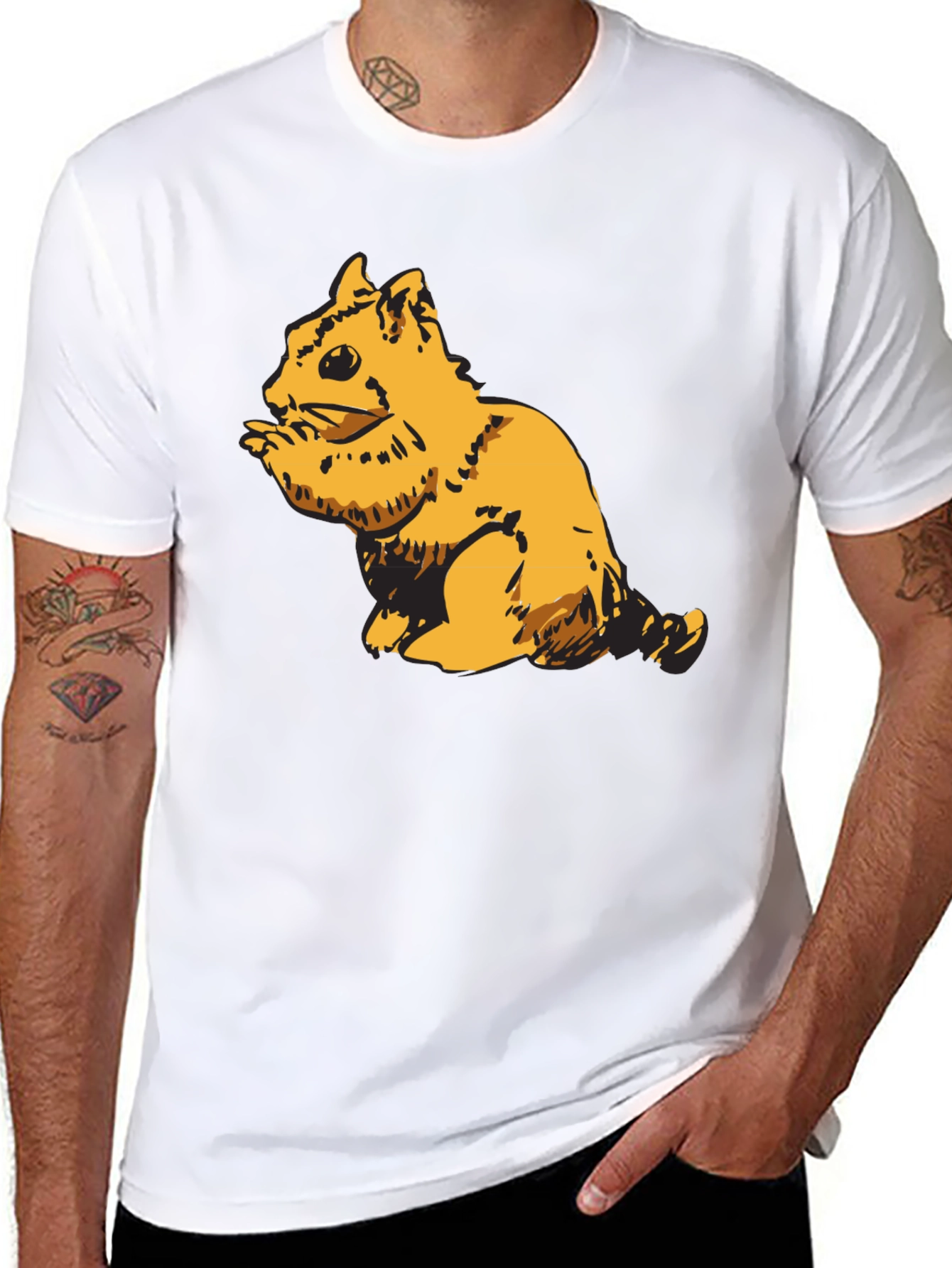 Squirrel Graphic Black T-Shirt for Men
