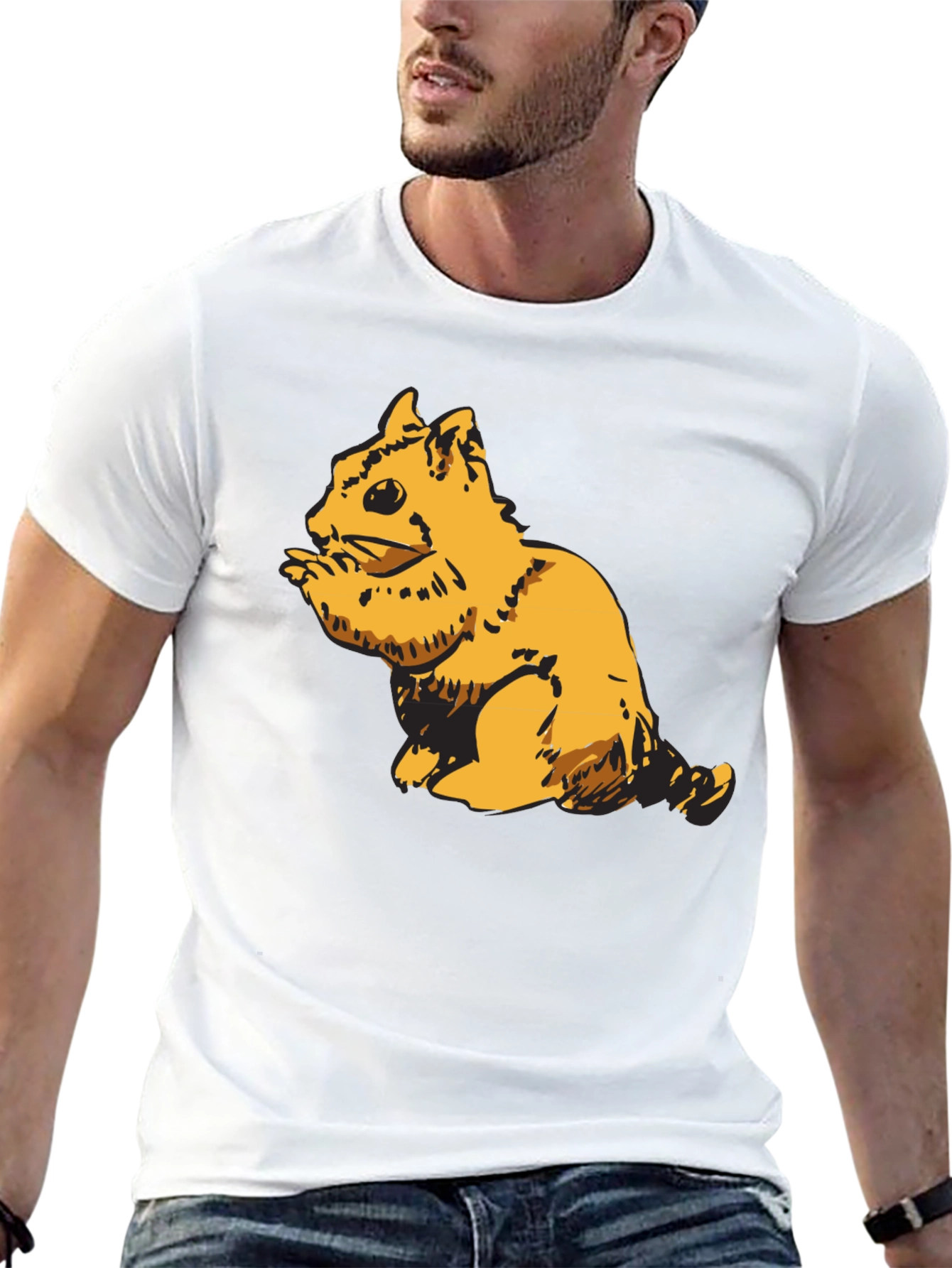 Squirrel Graphic Black T-Shirt for Men