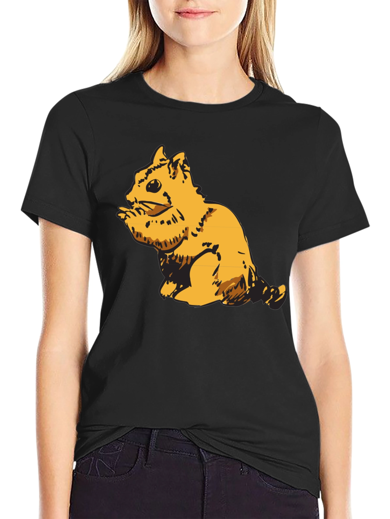 Squirrel Graphic Black T-Shirt for Men