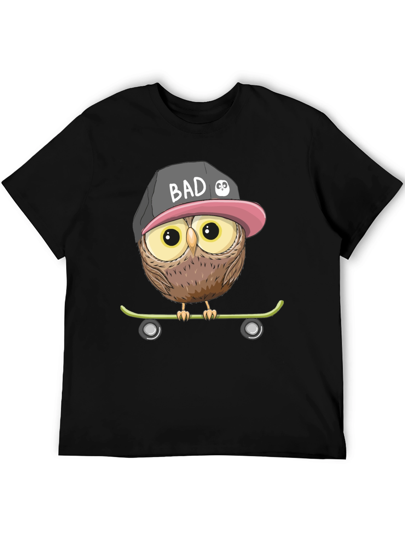 Cool Owl Skateboard Graphic T-Shirt