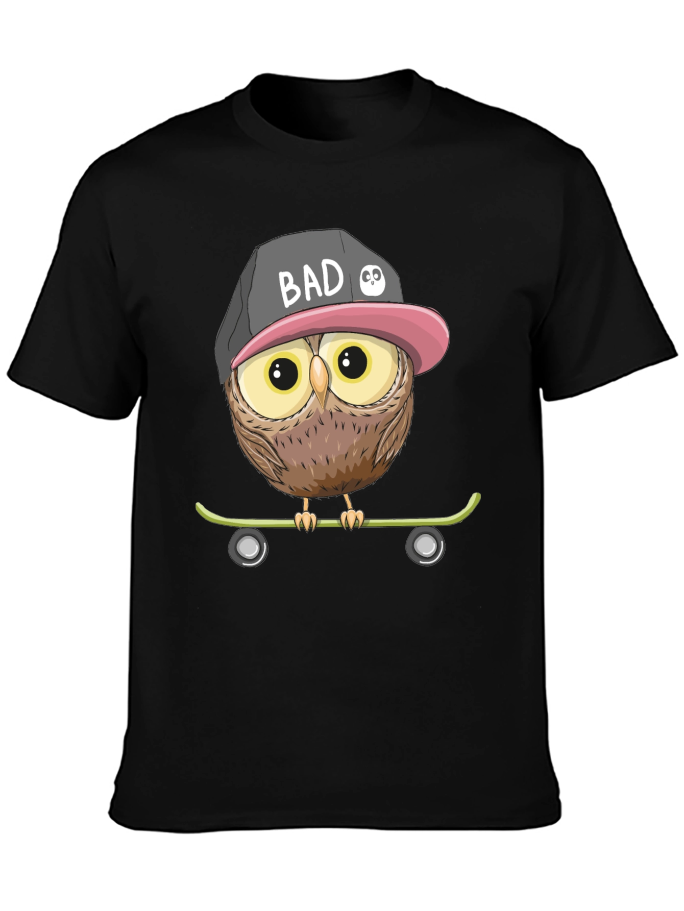 Cool Owl Skateboard Graphic T-Shirt