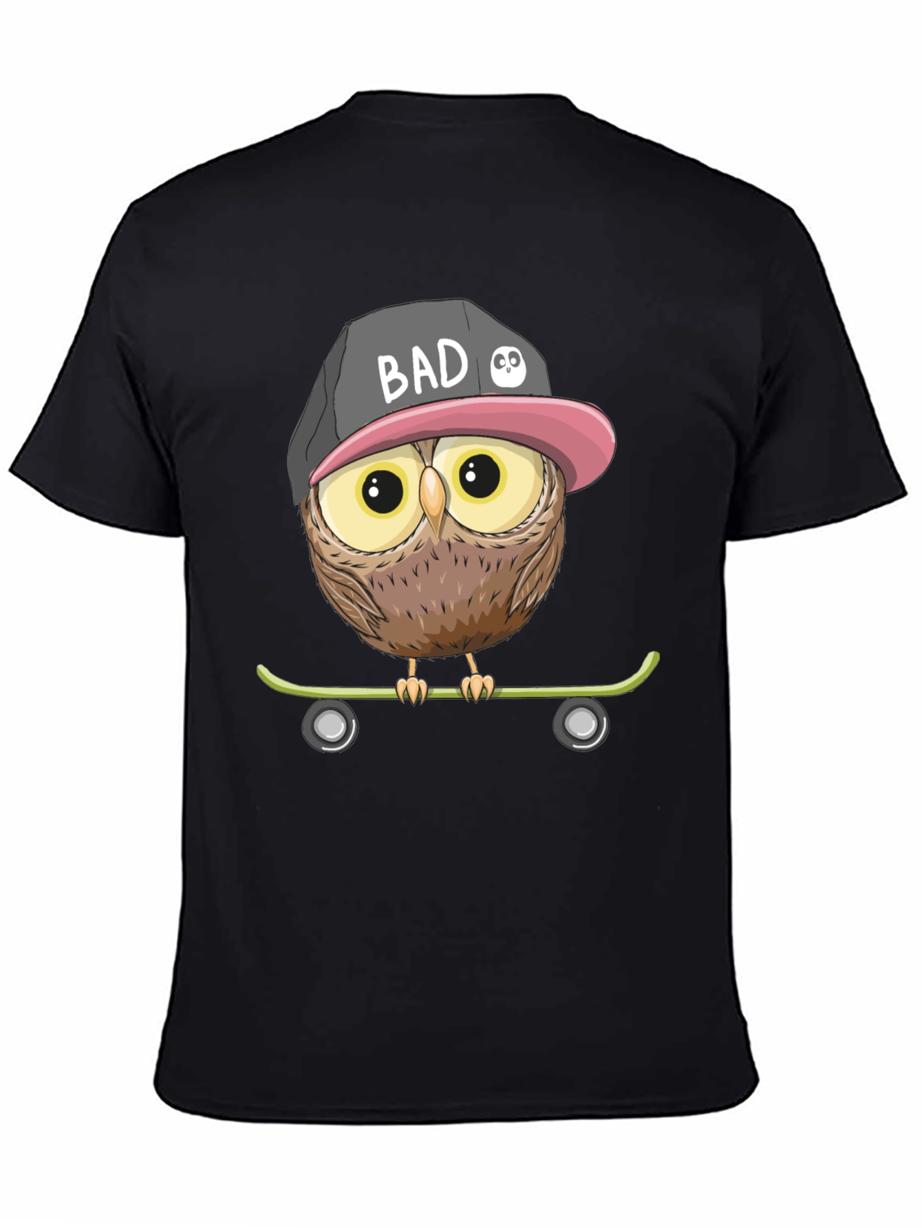 Cool Owl Skateboard Graphic T-Shirt