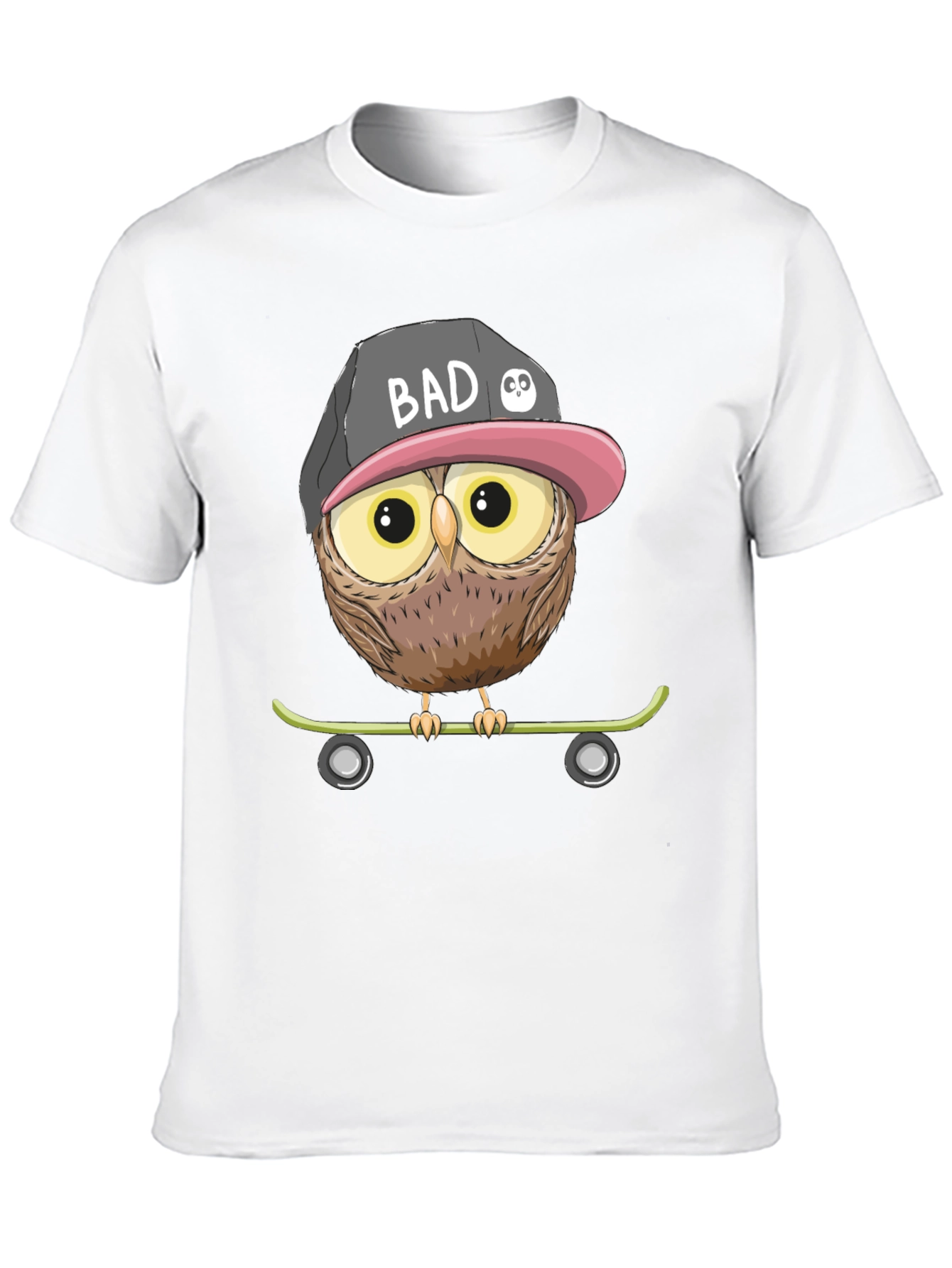 Cool Owl Skateboard Graphic T-Shirt