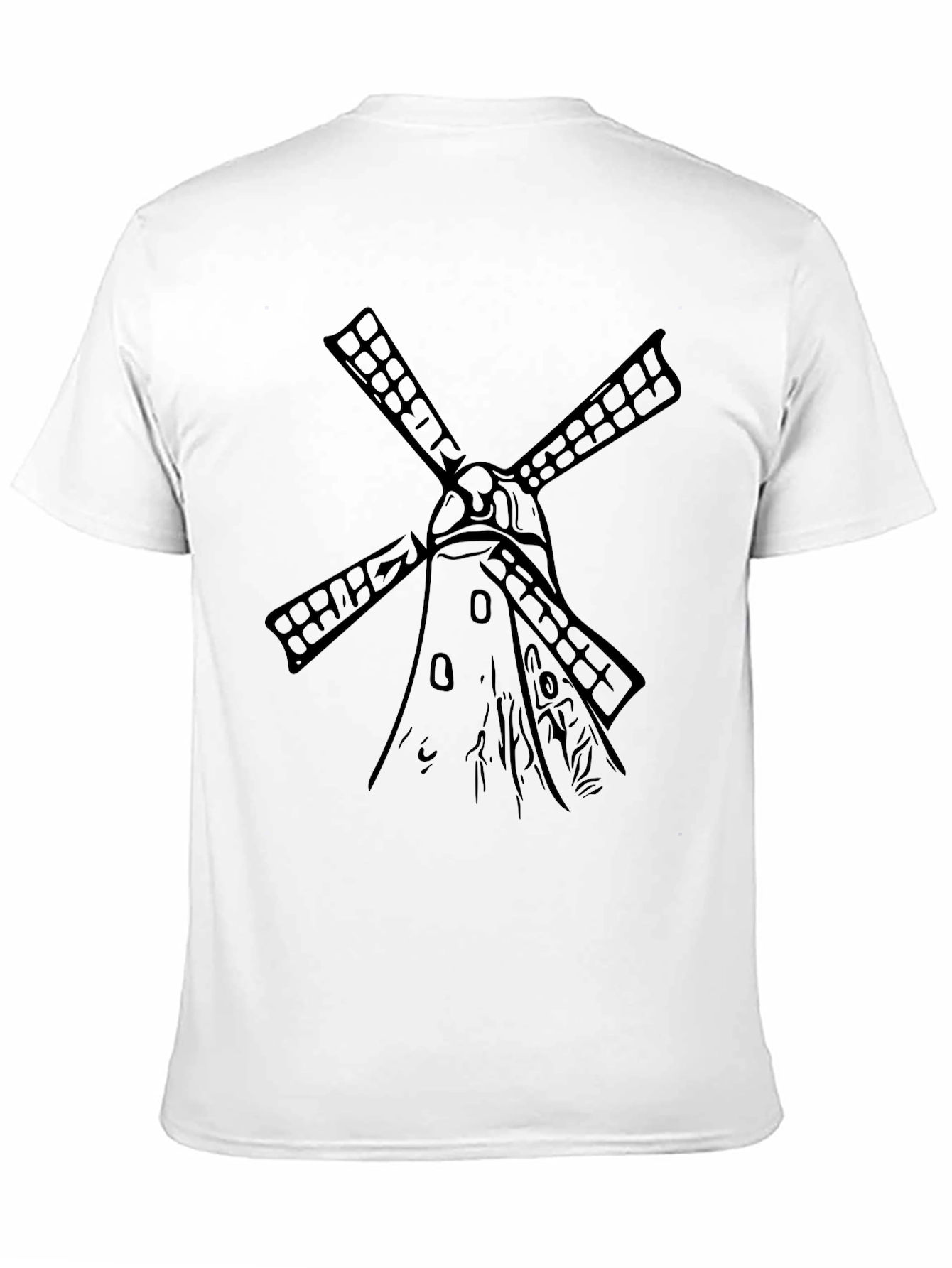 Mens Black Windmill Graphic Tee - Stylish & Unique