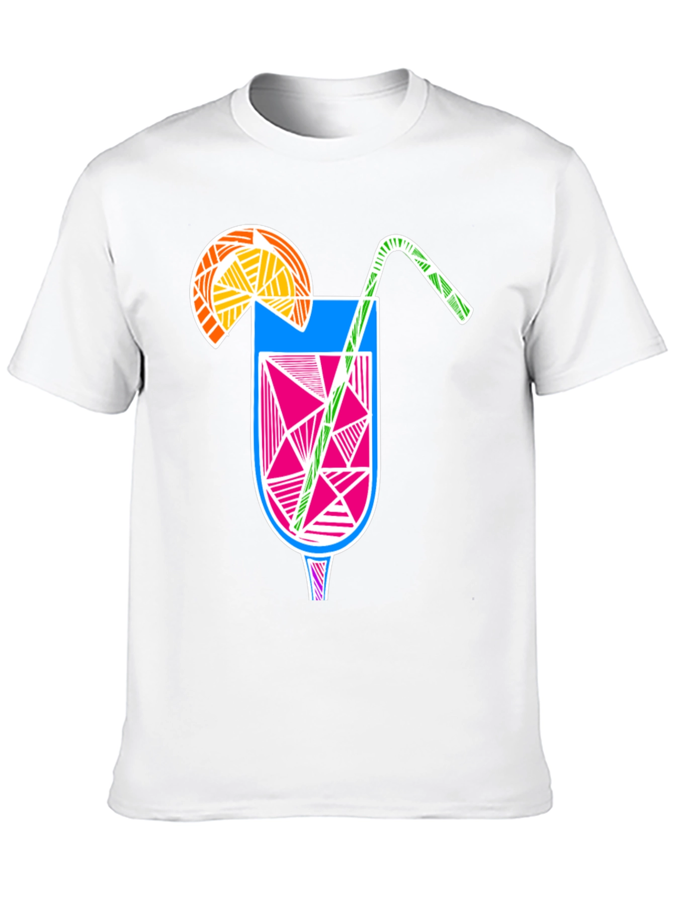 Abstract Cocktail Graphic Tee - Modern Black T-Shirt