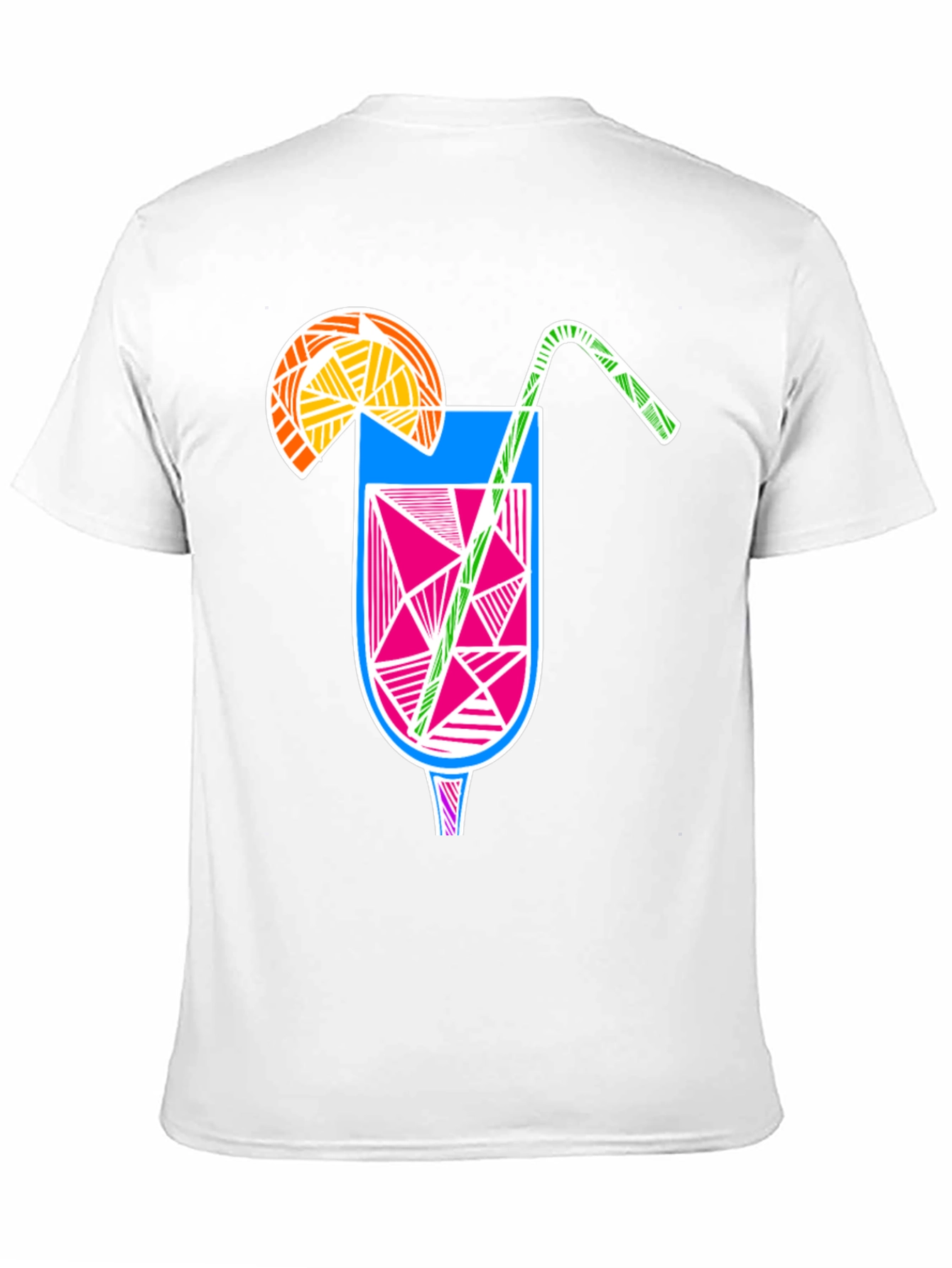 Abstract Cocktail Graphic Tee - Modern Black T-Shirt